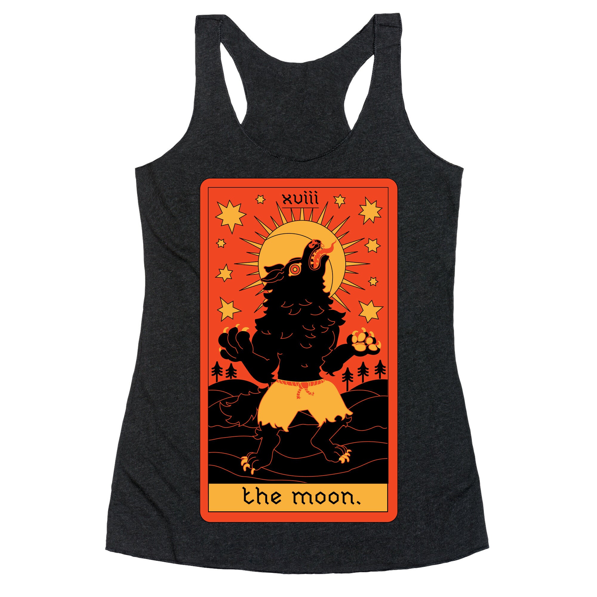 The Moon Werewolf Tarot Racerback Tank