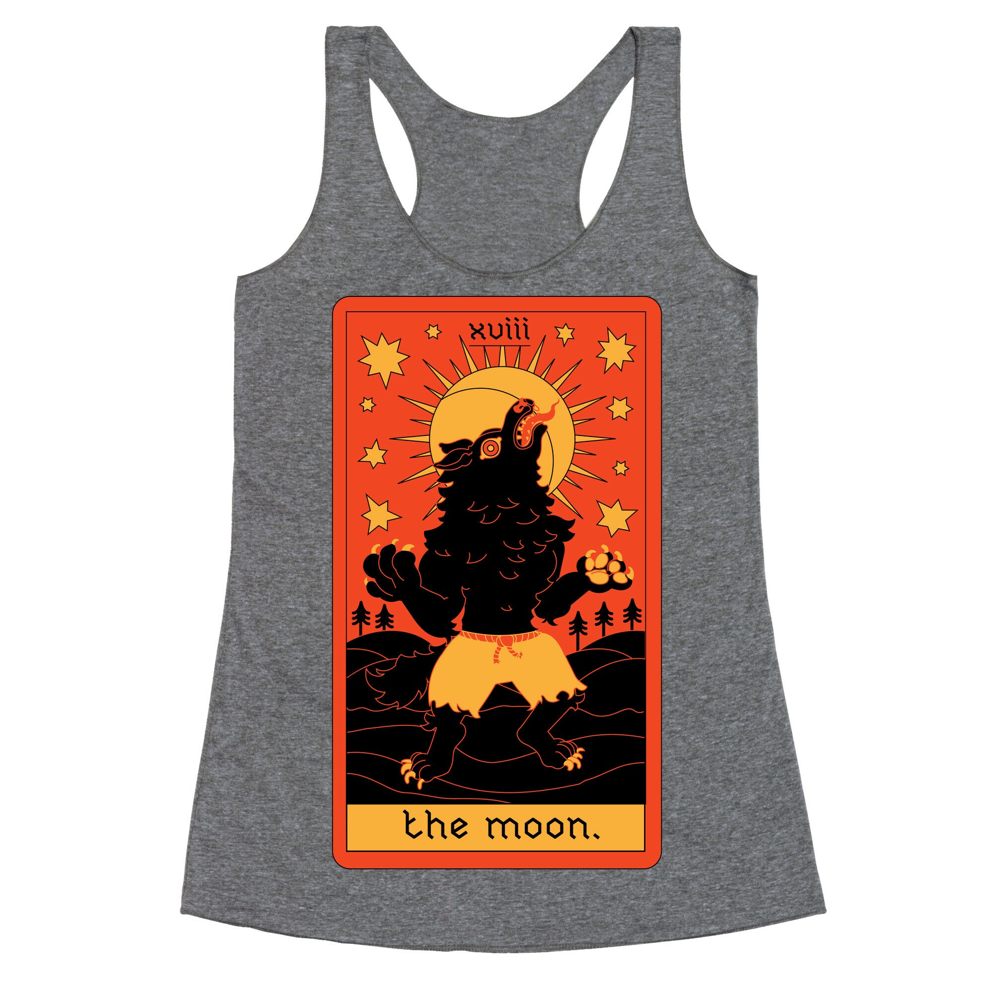 The Moon Werewolf Tarot Racerback Tank