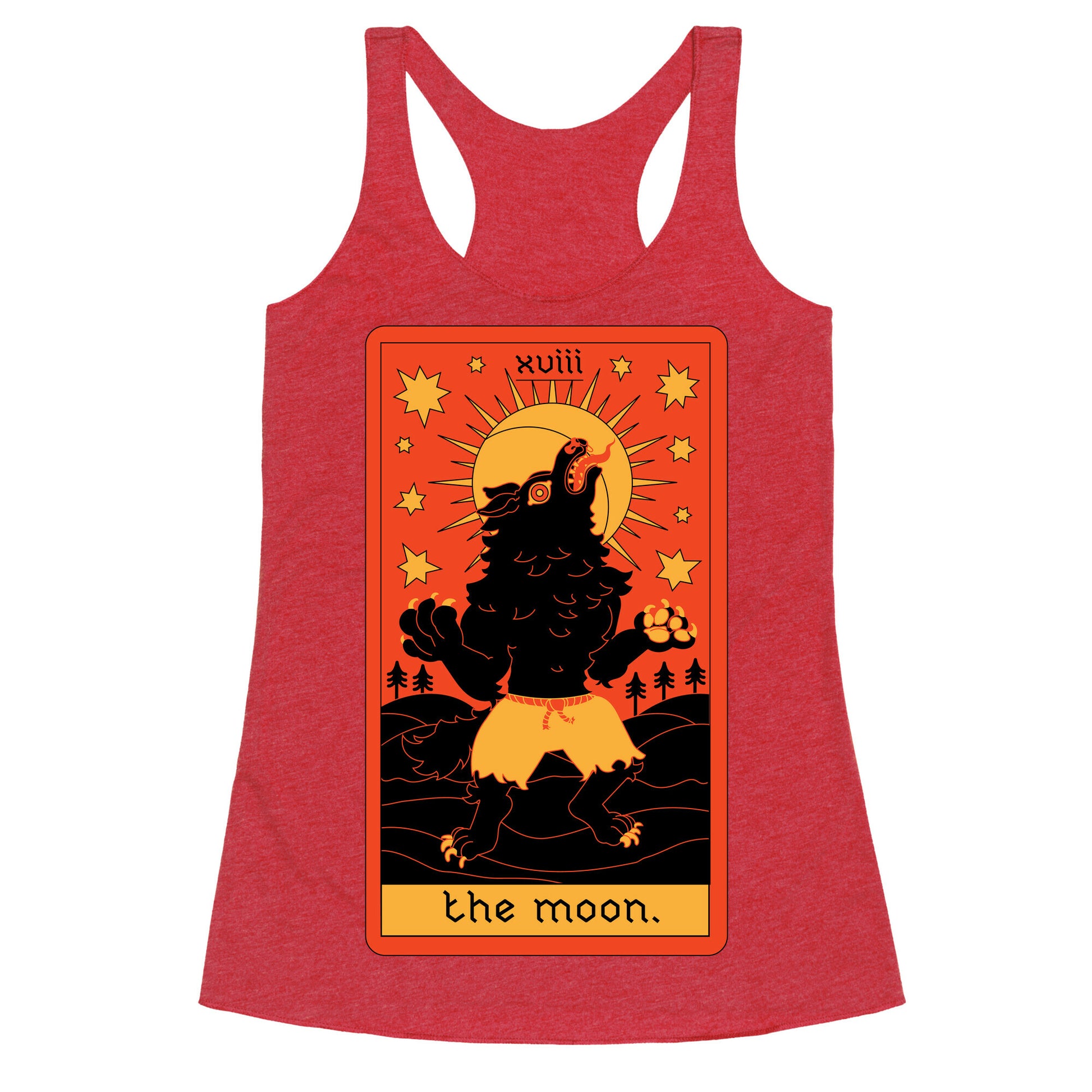 The Moon Werewolf Tarot Racerback Tank