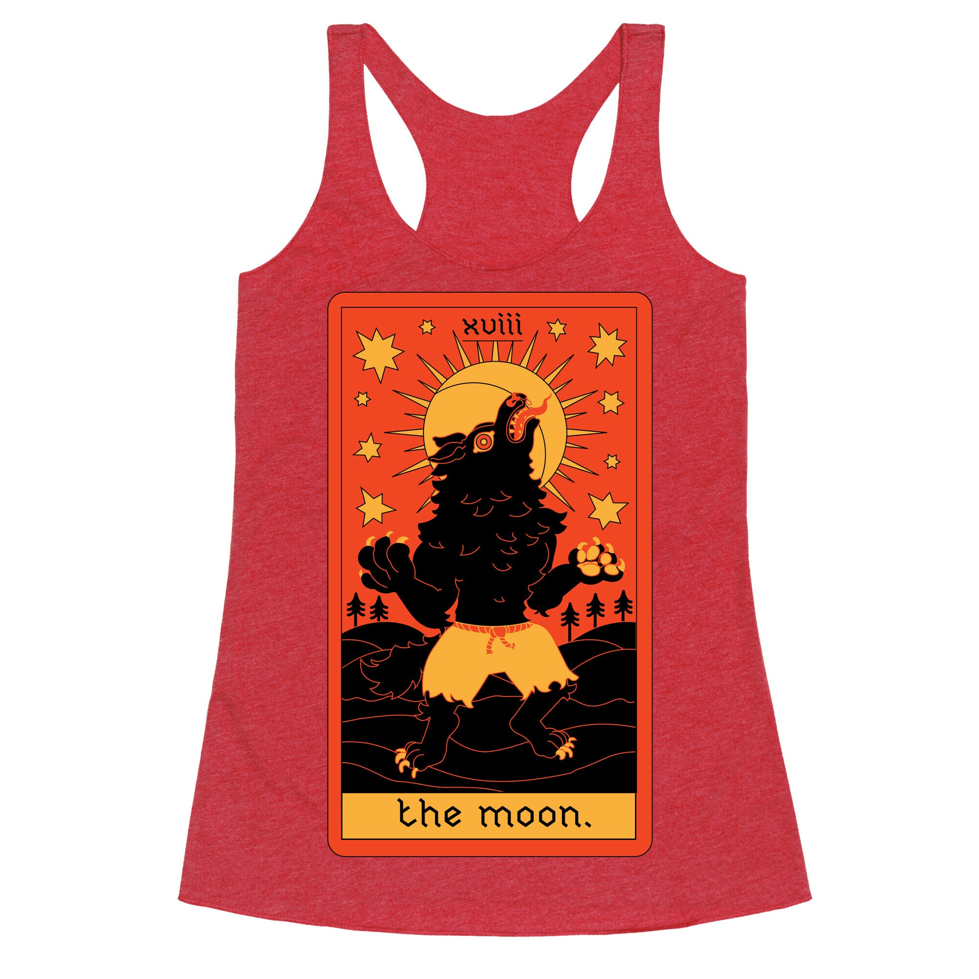 The Moon Werewolf Tarot Racerback Tank
