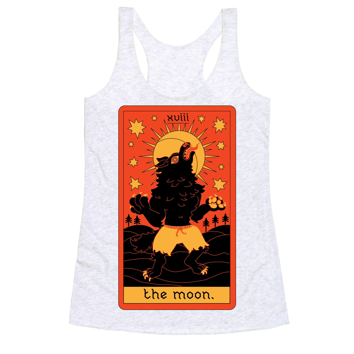 The Moon Werewolf Tarot Racerback Tank