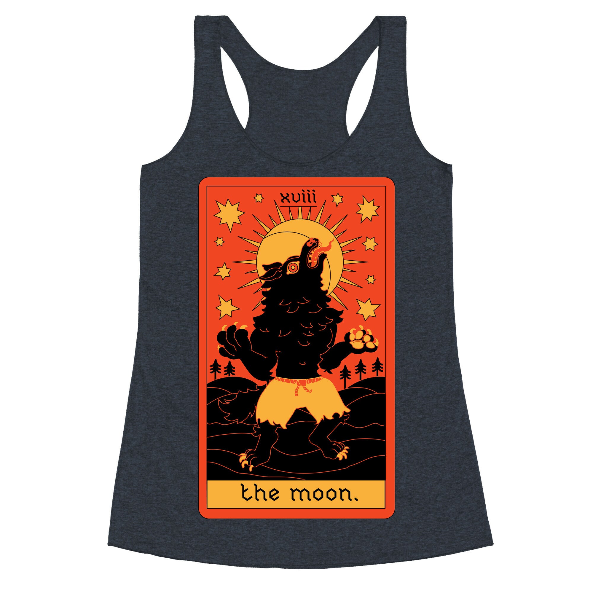 The Moon Werewolf Tarot Racerback Tank