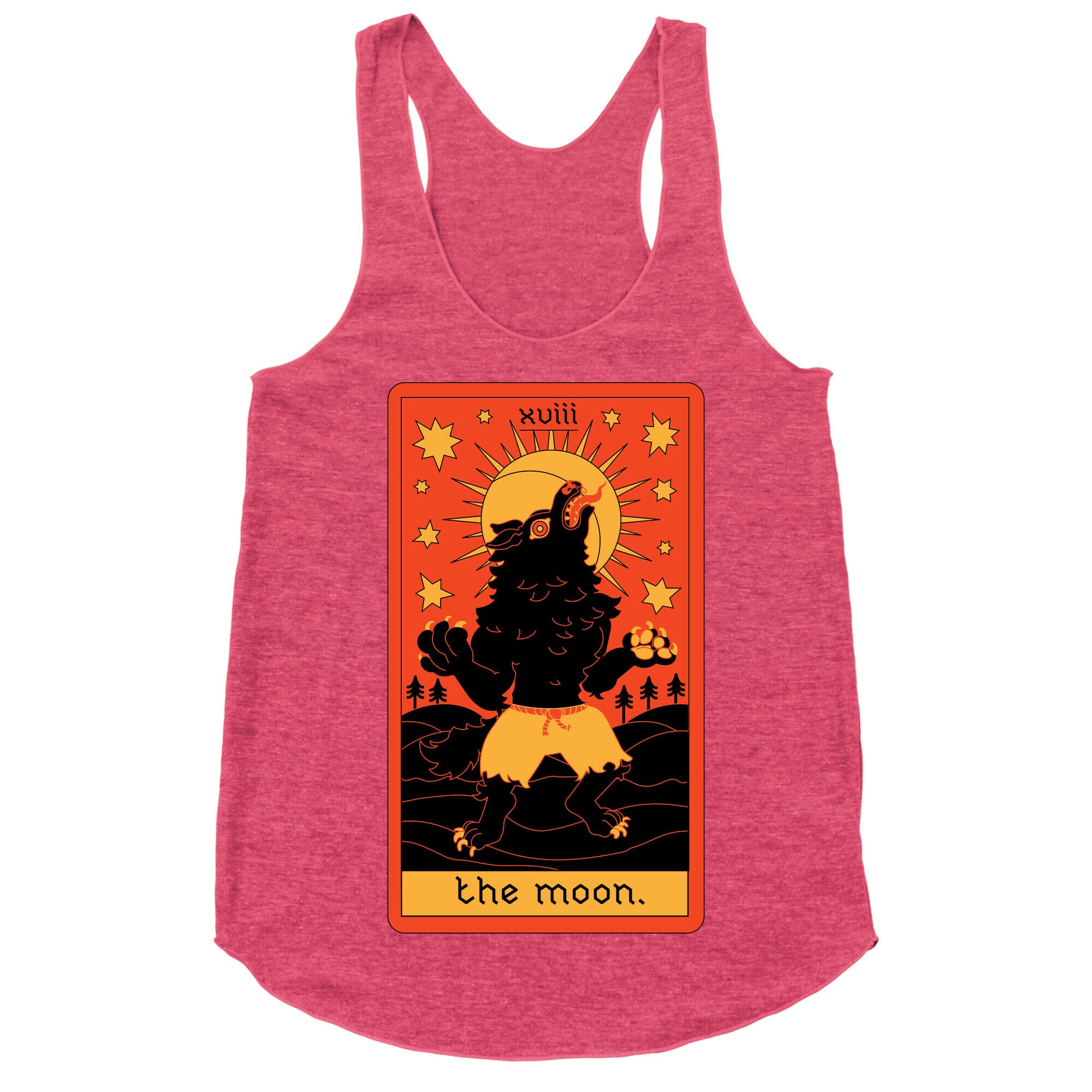 The Moon Werewolf Tarot Racerback Tank