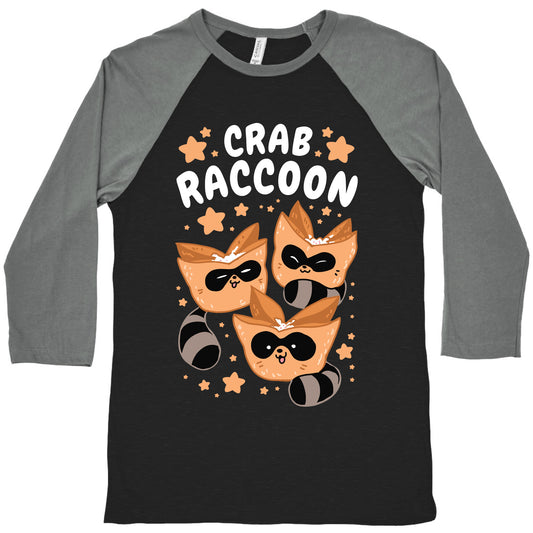 Crab Raccoon Baseball Tee