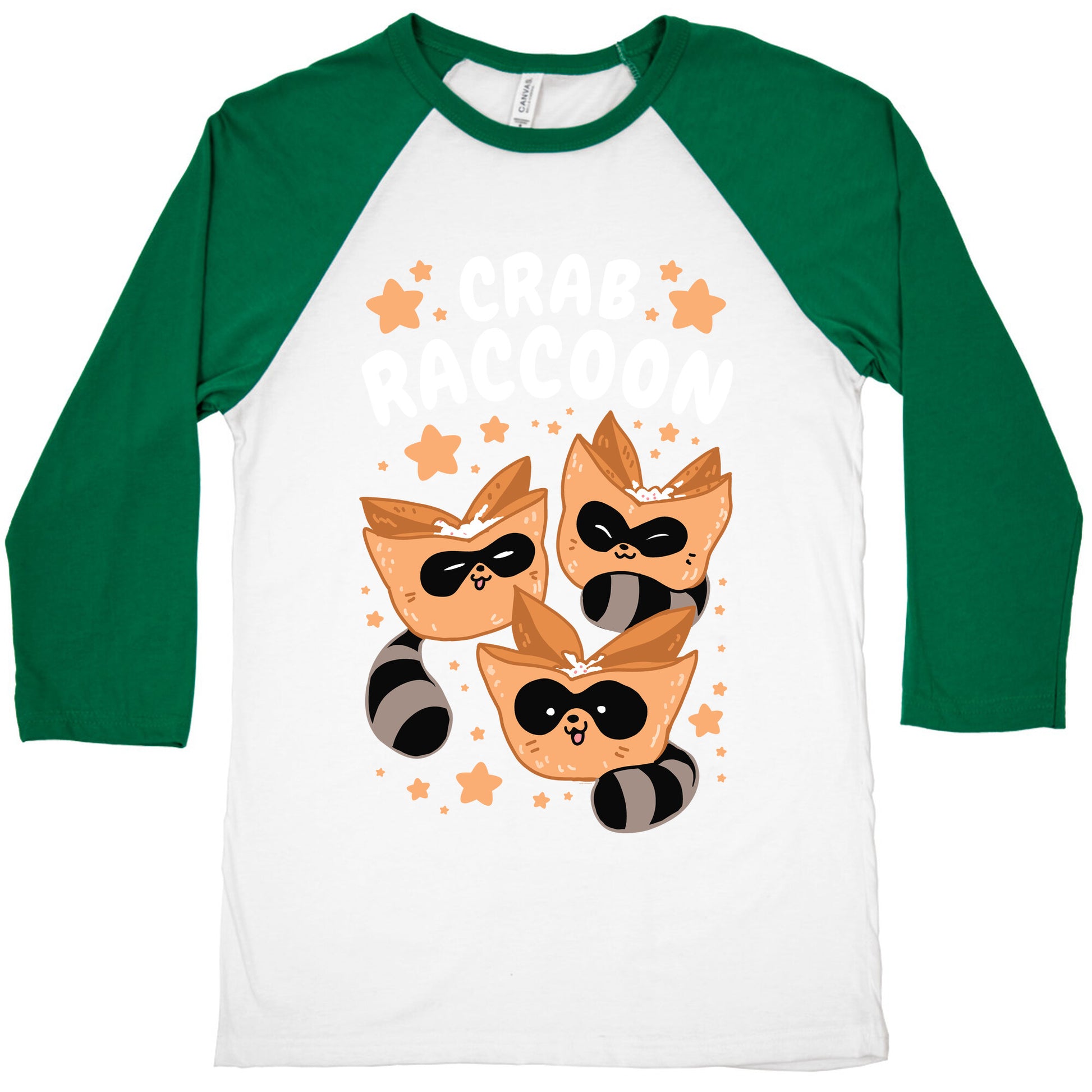 Crab Raccoon Baseball Tee