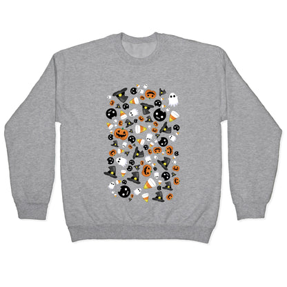 Spoopy Halloween Pattern Crewneck Sweatshirt