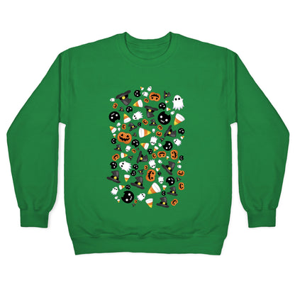 Spoopy Halloween Pattern Crewneck Sweatshirt