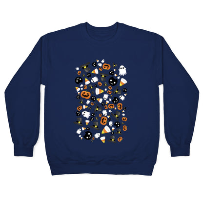 Spoopy Halloween Pattern Crewneck Sweatshirt