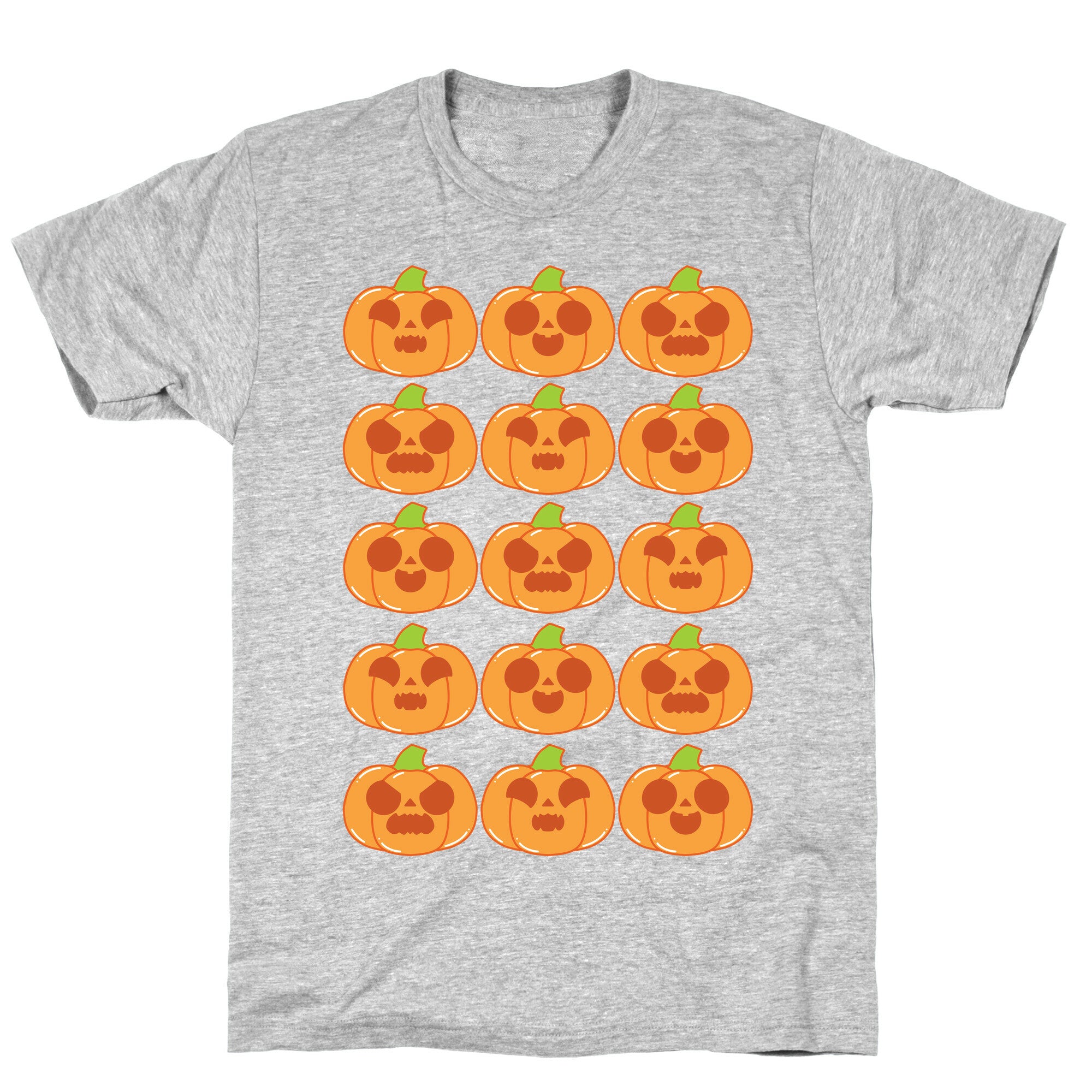 Kawaii Pumpkins Pattern Orange T-Shirt