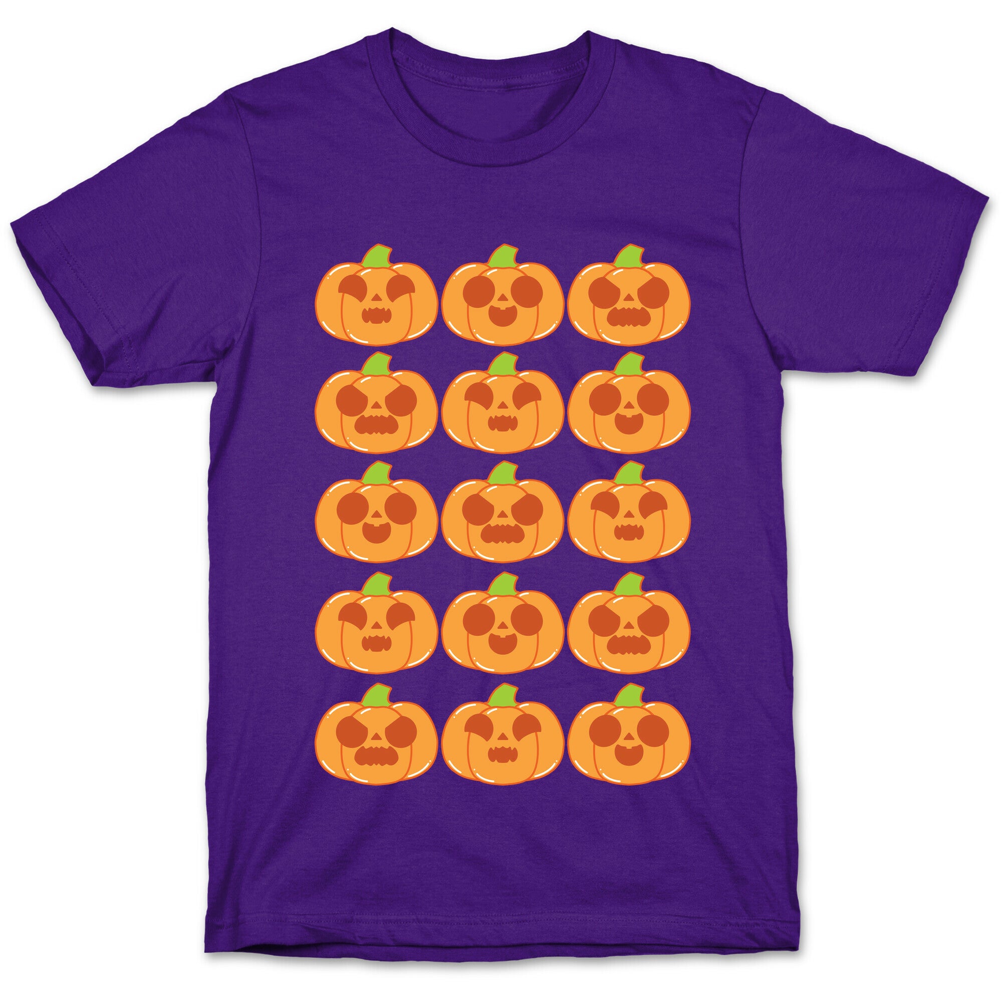 Kawaii Pumpkins Pattern Orange T-Shirt