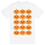 Kawaii Pumpkins Pattern Orange T-Shirt