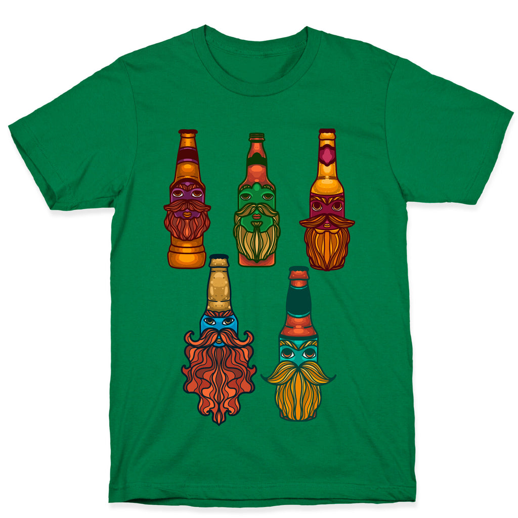 Beers With Beards Pattern T-Shirt
