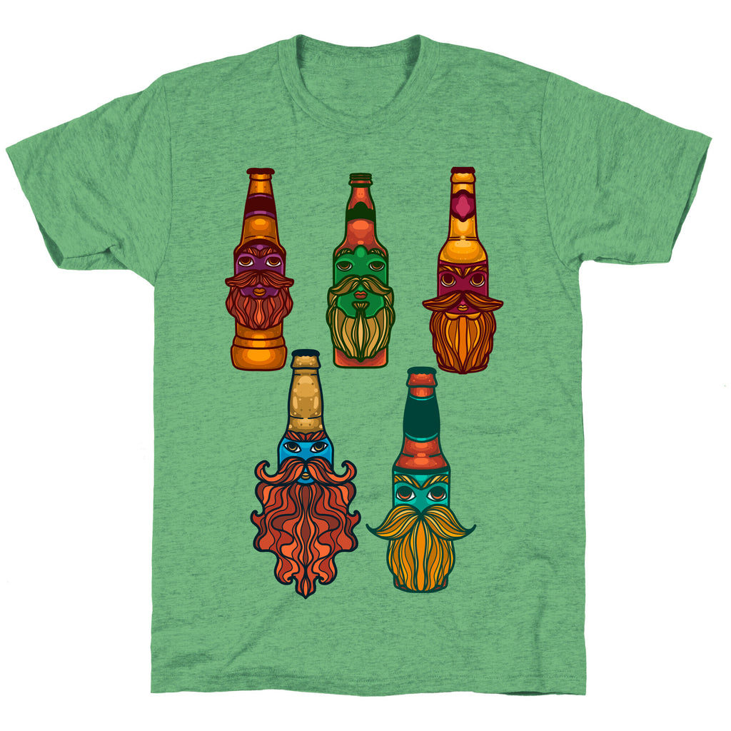 Beers With Beards Pattern Unisex Triblend Tee