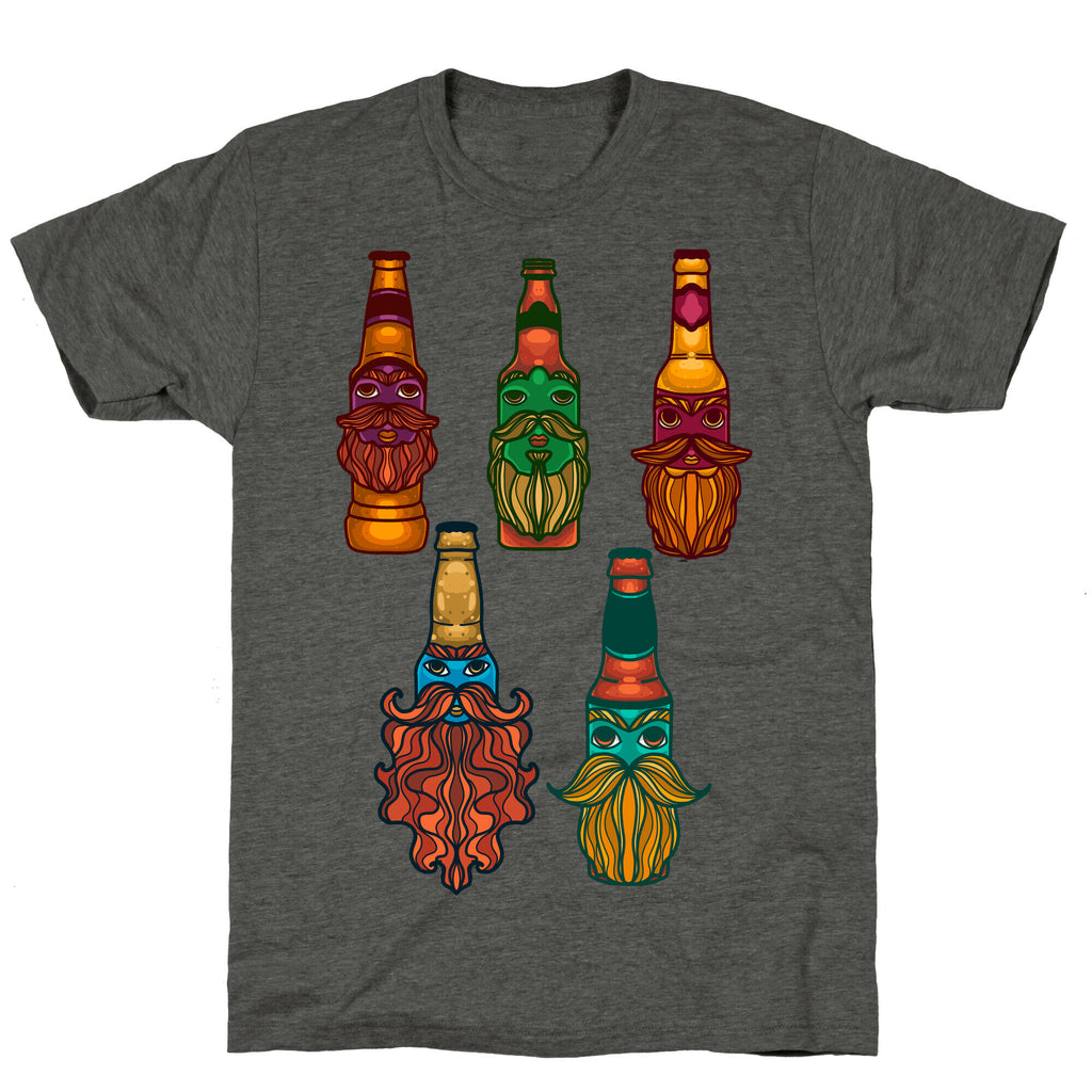 Beers With Beards Pattern Unisex Triblend Tee