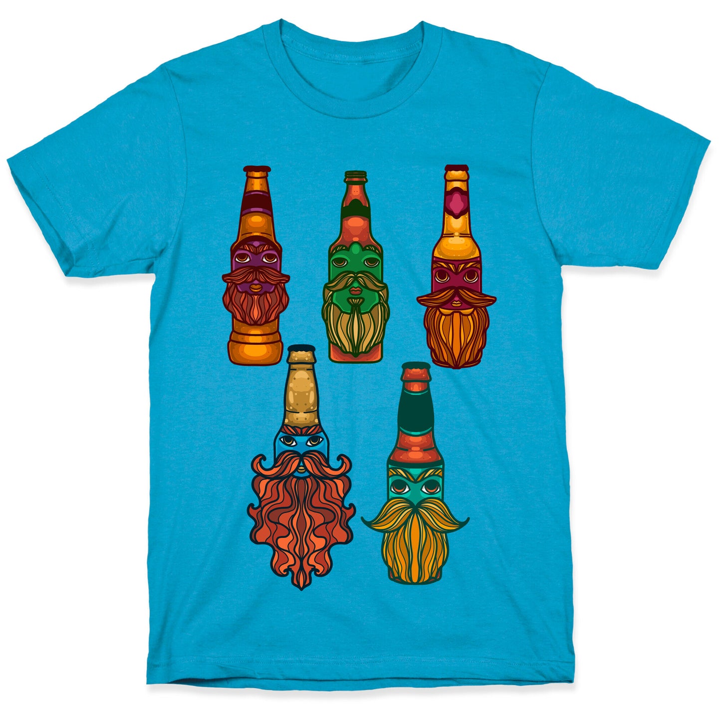 Beers With Beards Pattern Unisex Triblend Tee