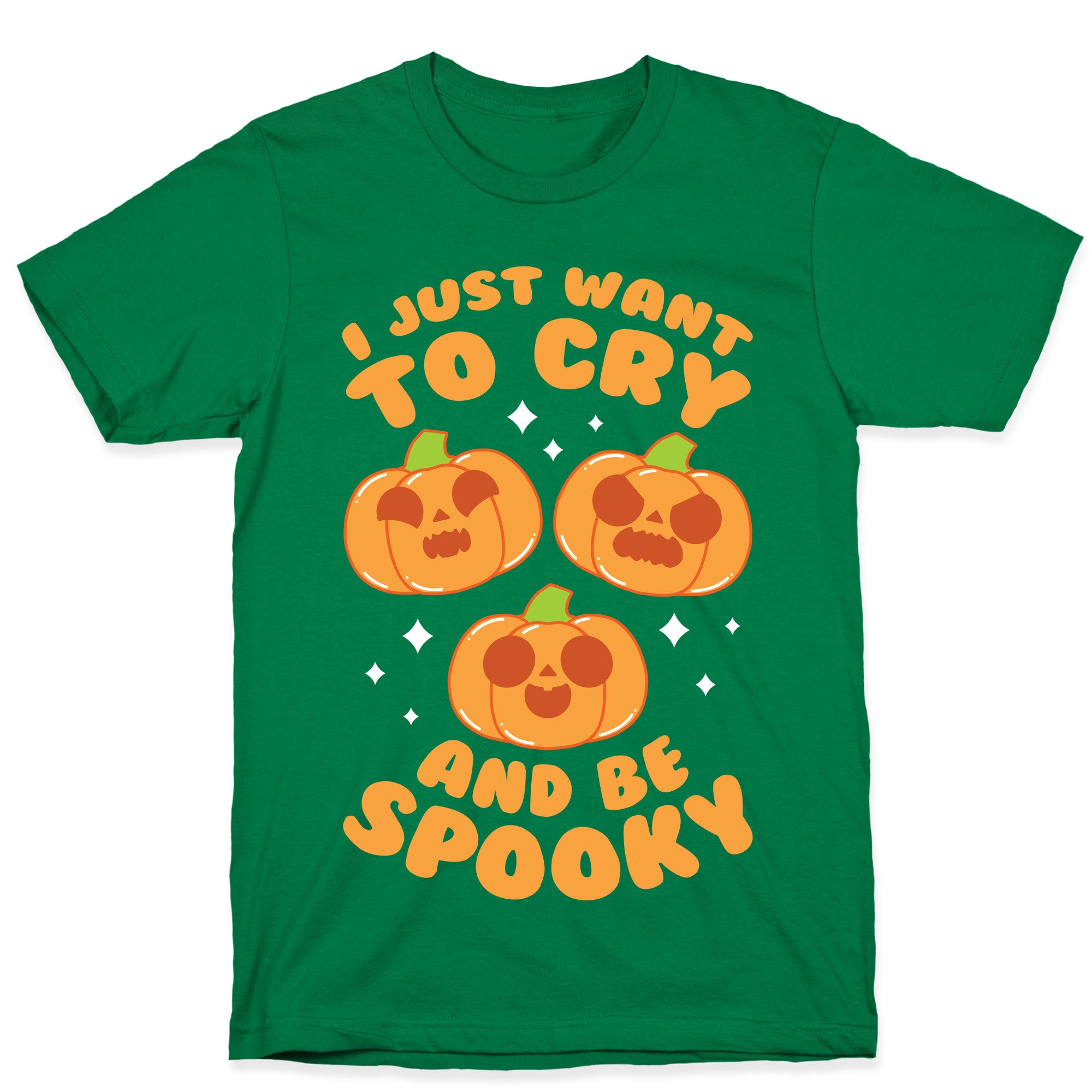 I Just Want To Cry And Be Spooky Orange T-Shirt