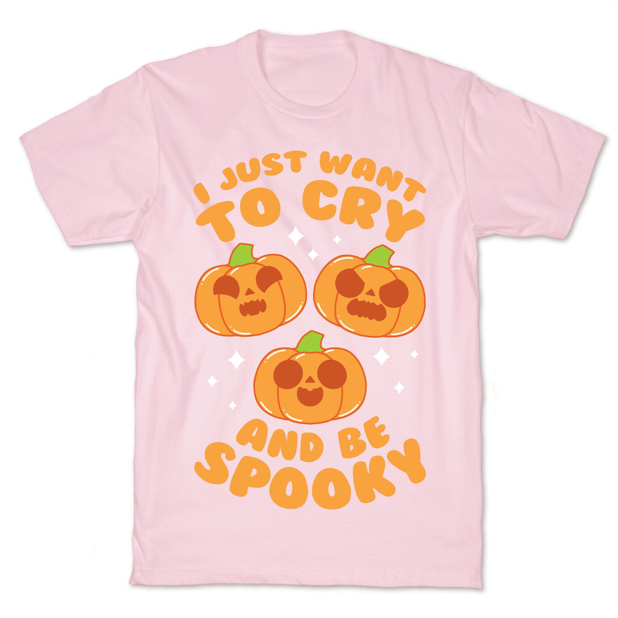 I Just Want To Cry And Be Spooky Orange T-Shirt