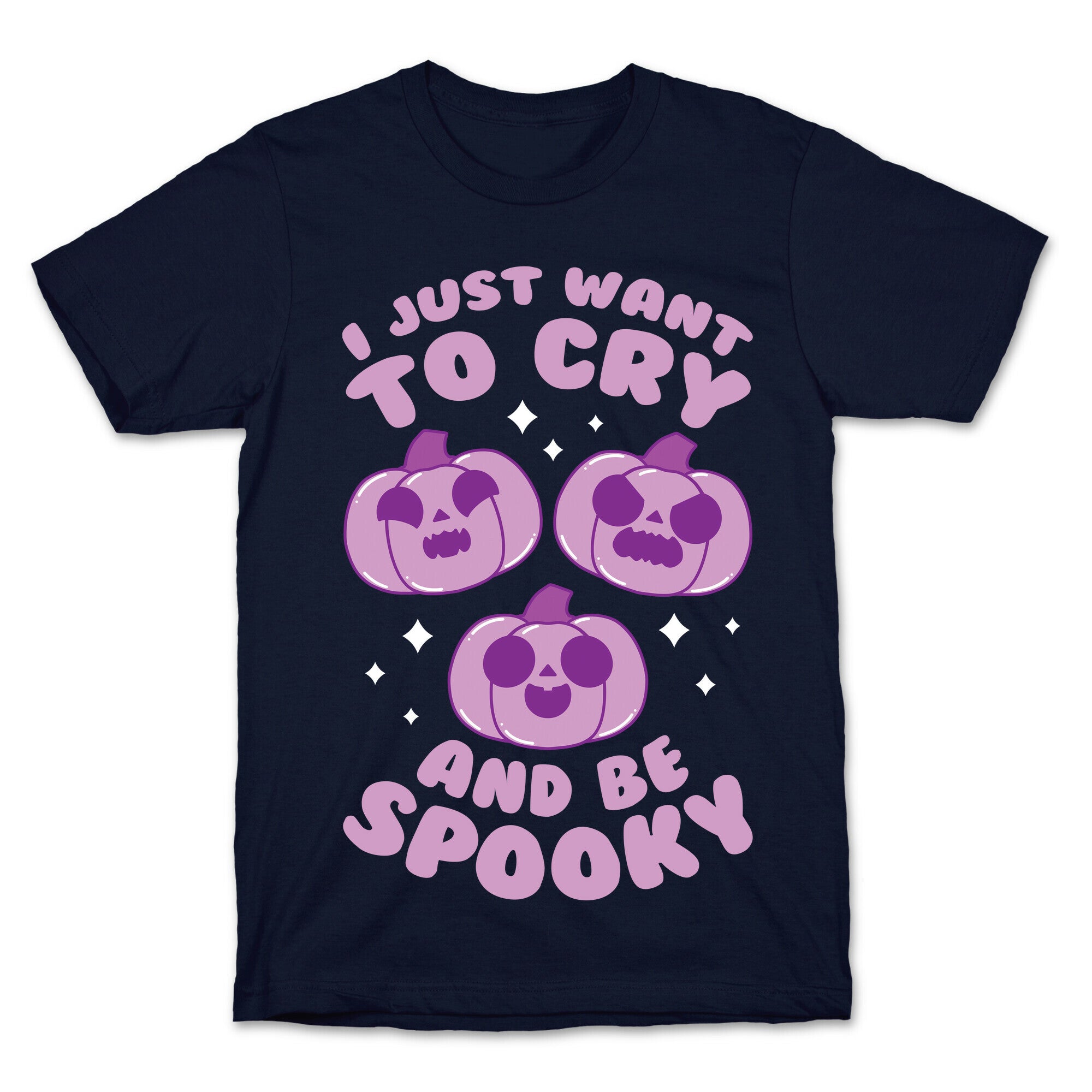 I Just Want To Cry And Be Spooky Purple T-Shirt