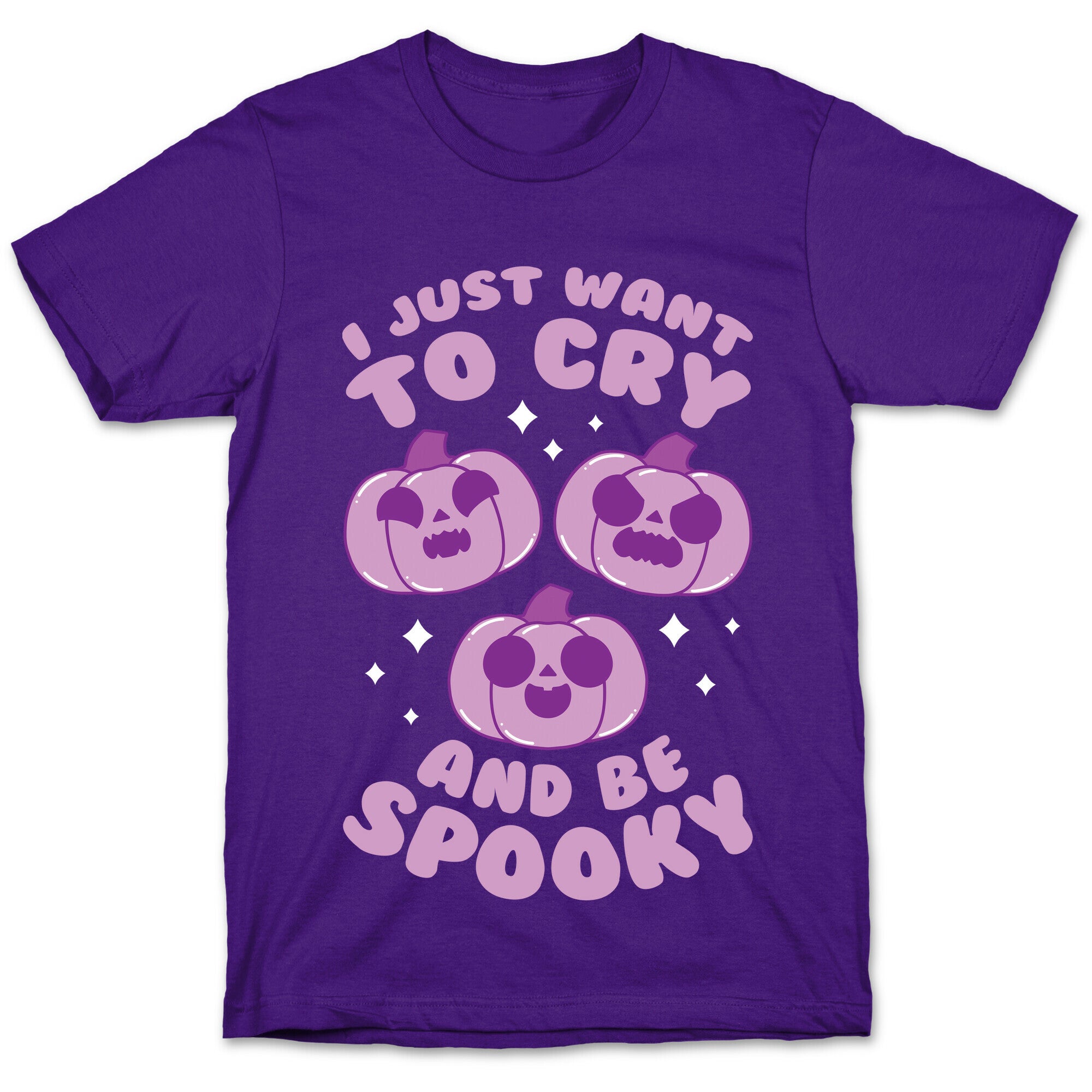 I Just Want To Cry And Be Spooky Purple T-Shirt
