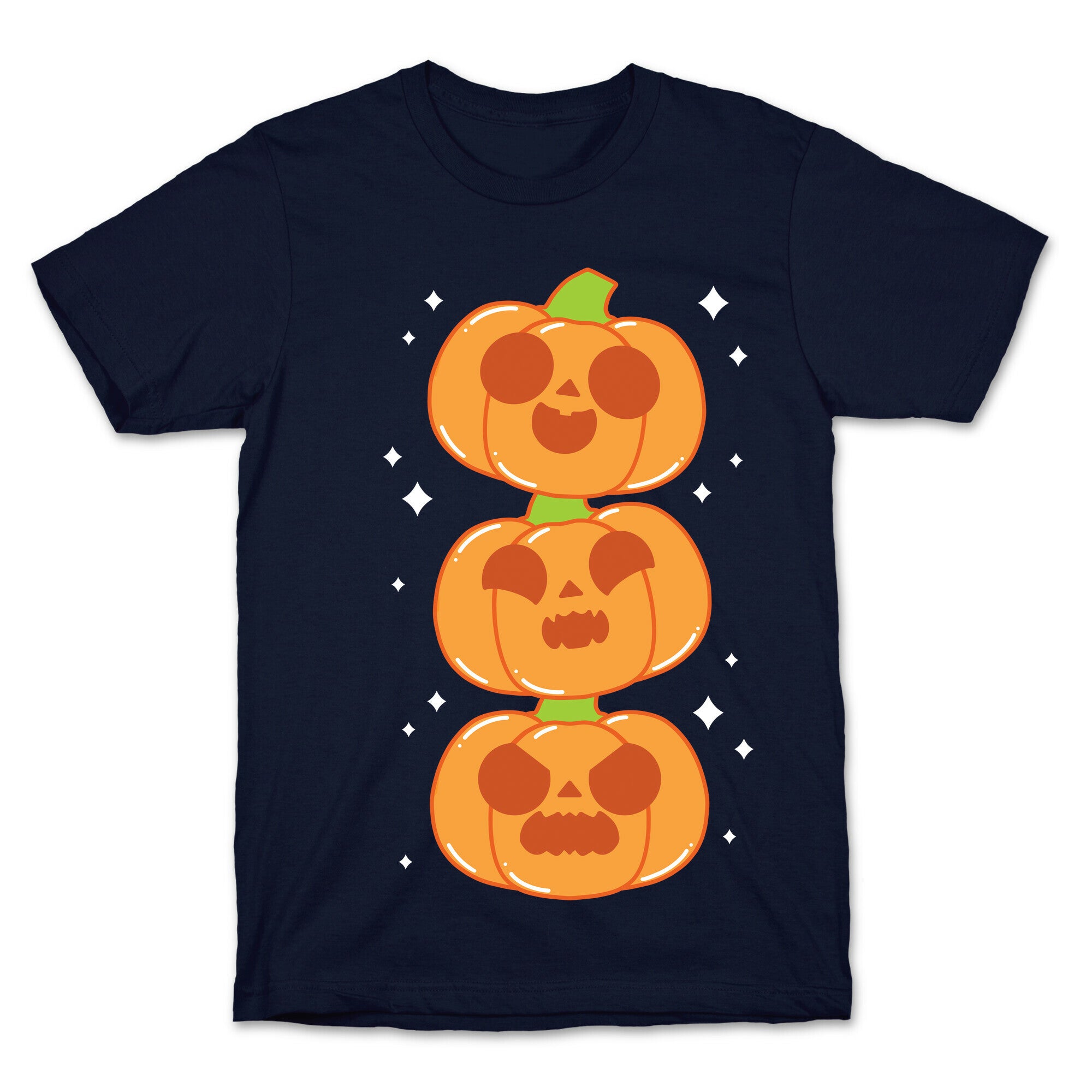 Kawaii Pumpkin Trio Orange T-Shirt