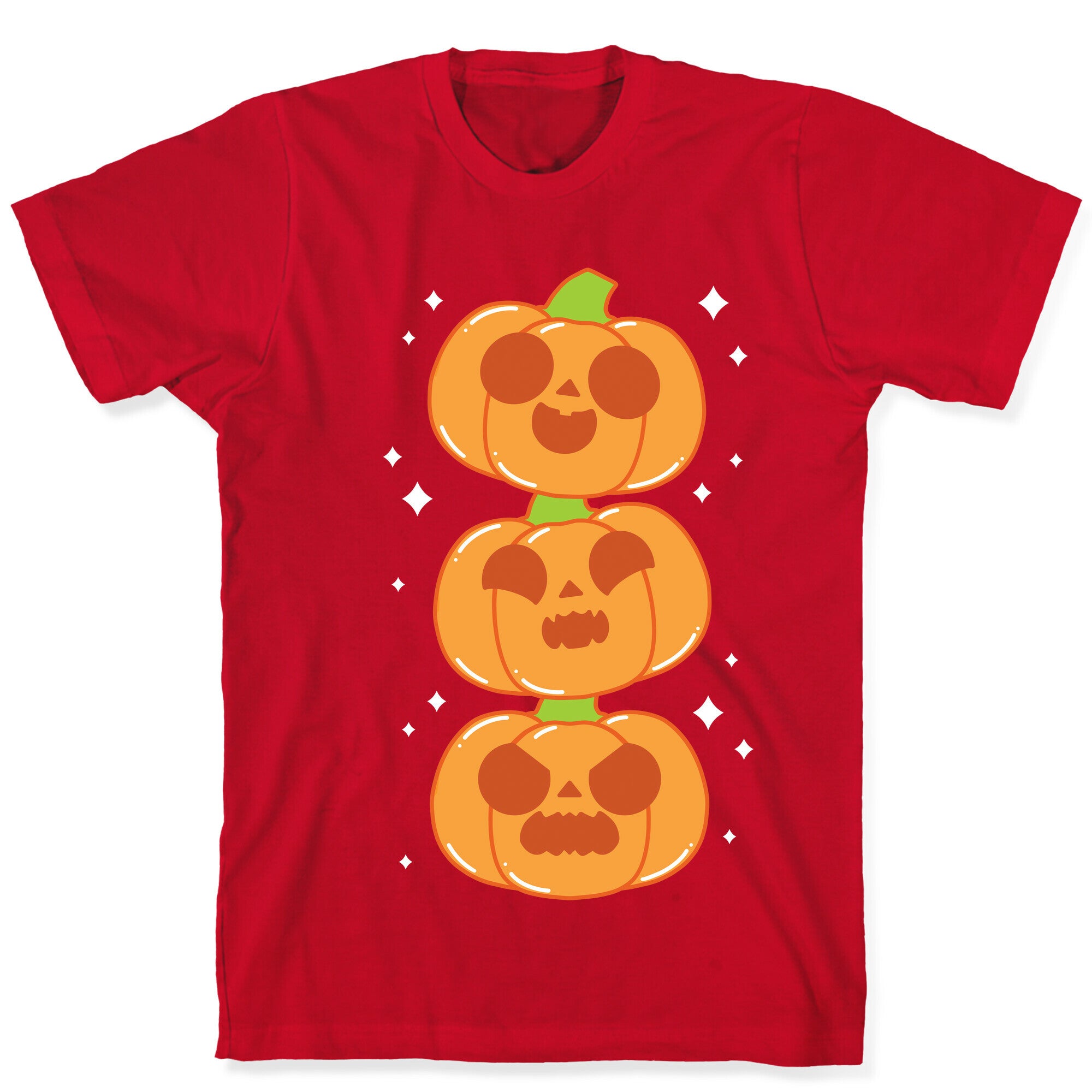 Kawaii Pumpkin Trio Orange T-Shirt