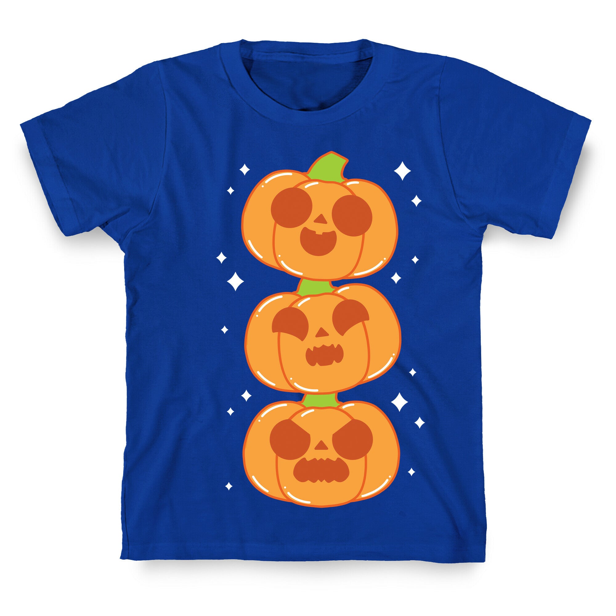 Kawaii Pumpkin Trio Orange T-Shirt