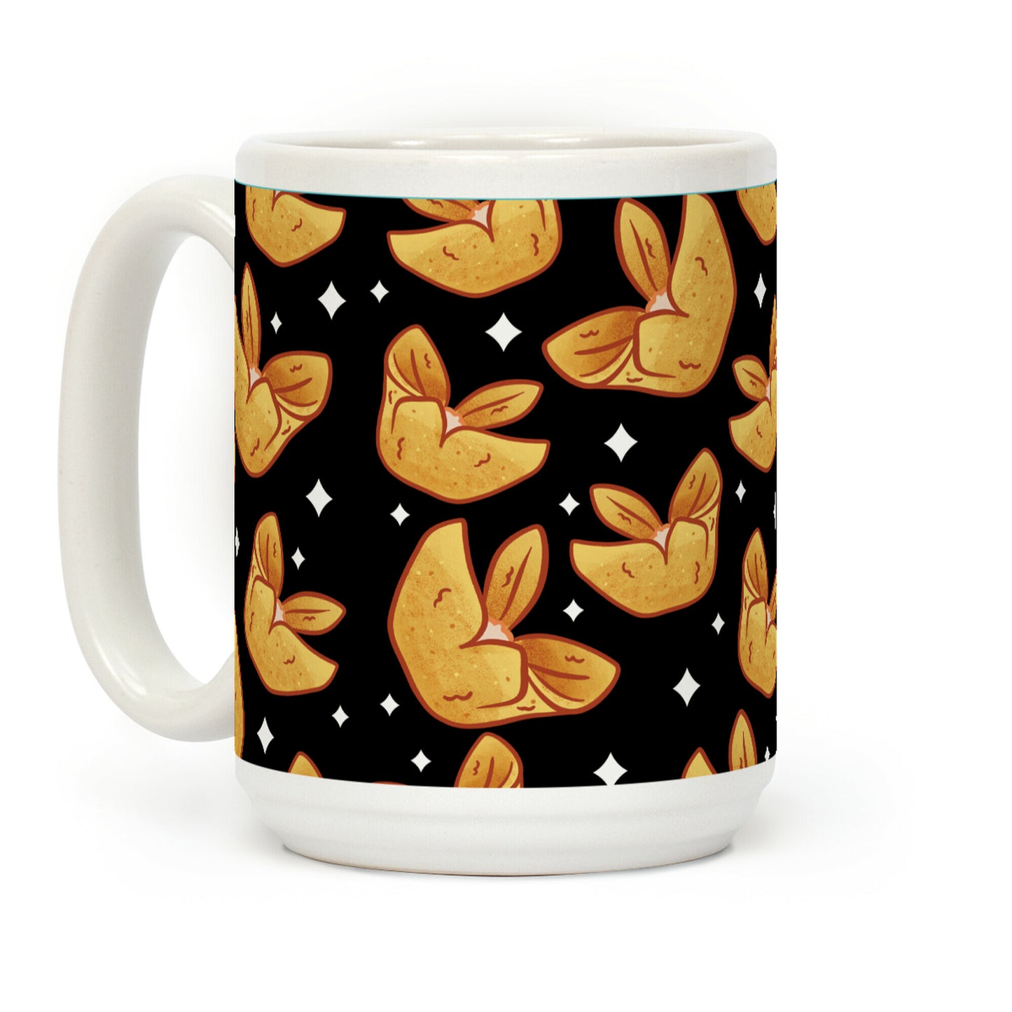 Crab Rangoons Pattern Black Coffee Mug