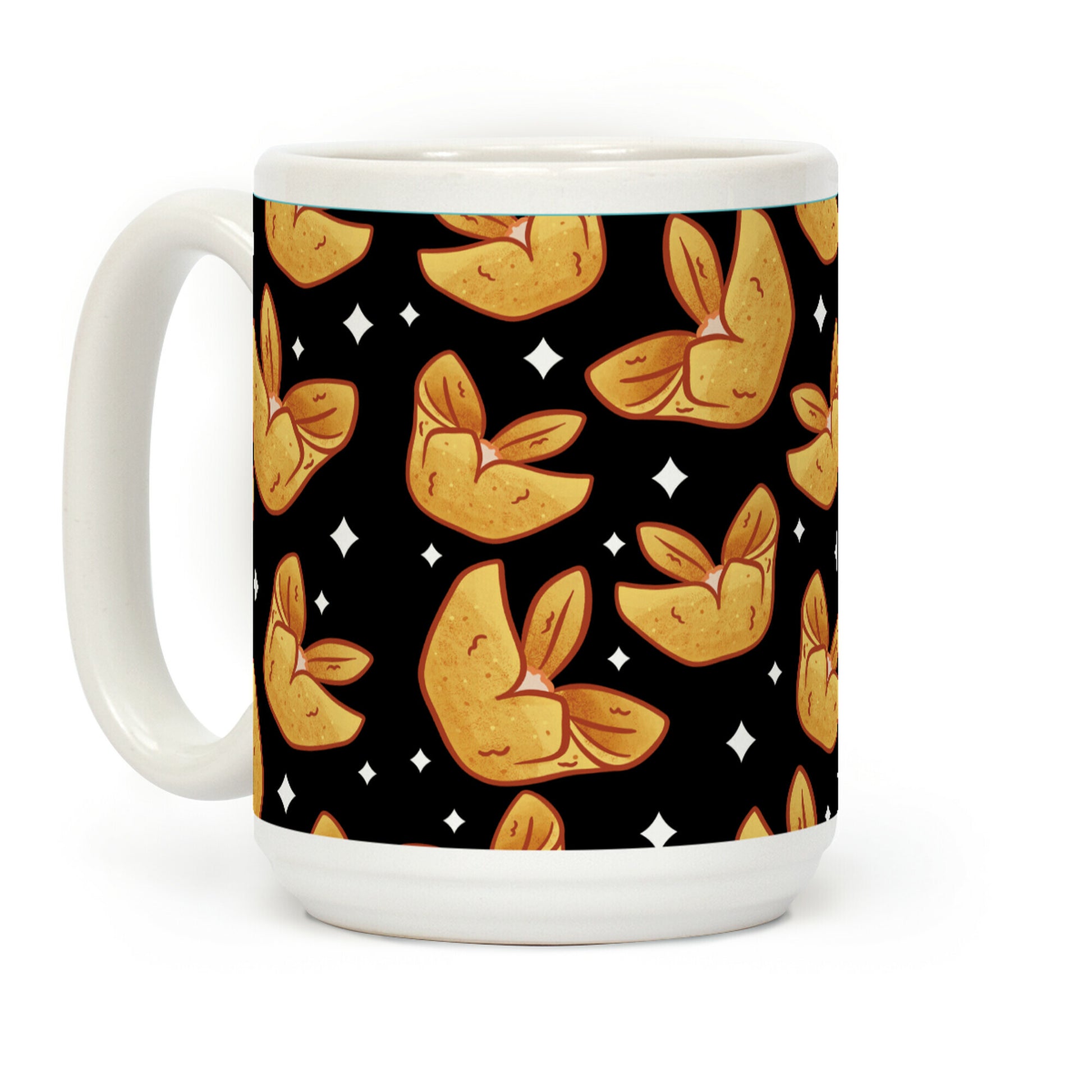 Crab Rangoons Pattern Black Coffee Mug