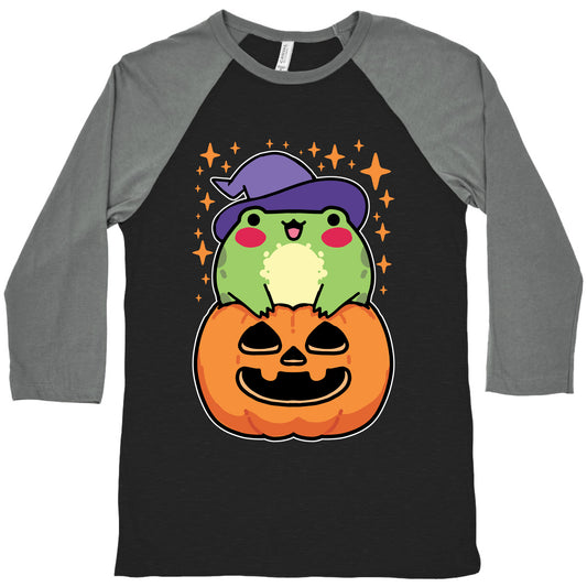 Cute Halloween Frog Baseball Tee