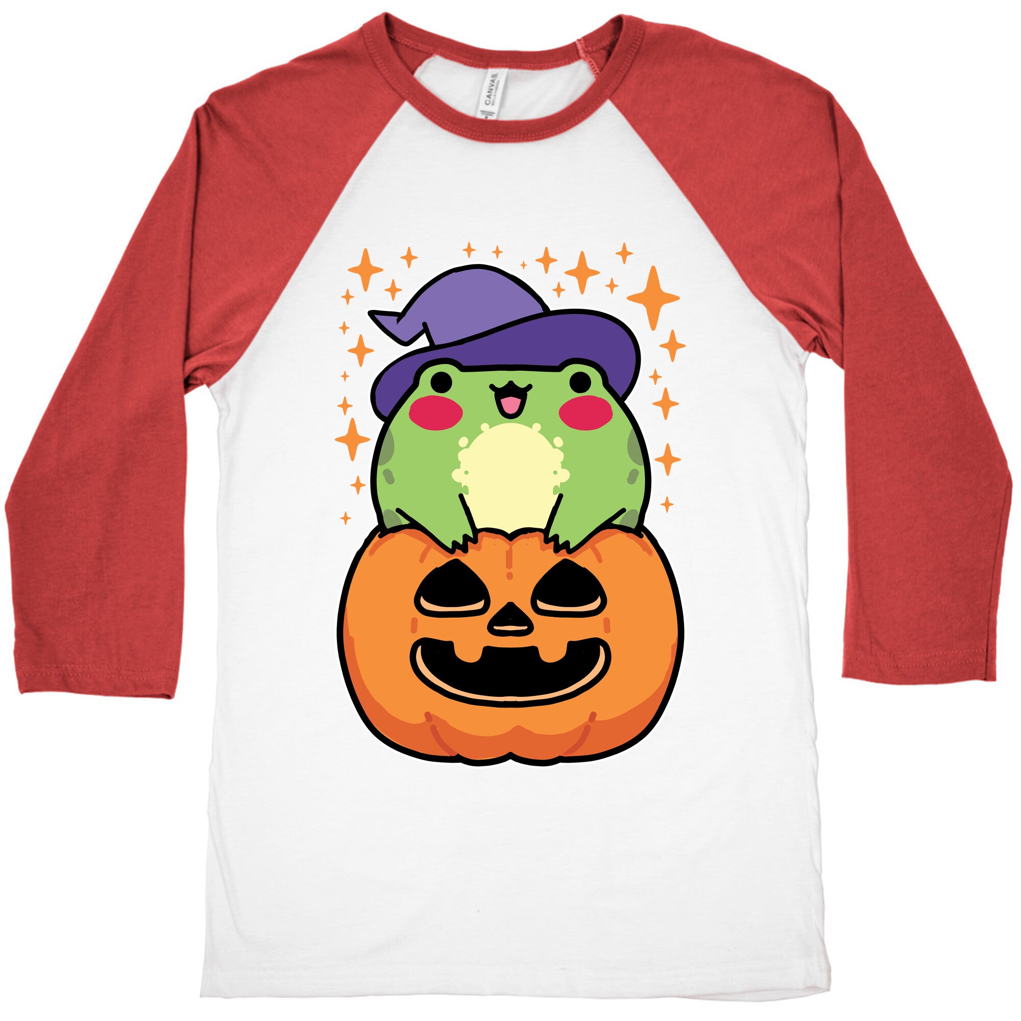 Cute Halloween Frog Baseball Tee