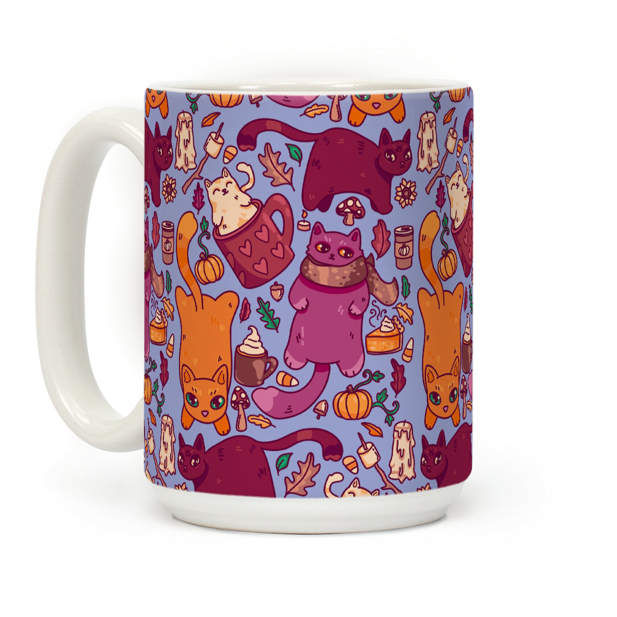 Fall Cats Pattern Coffee Mug