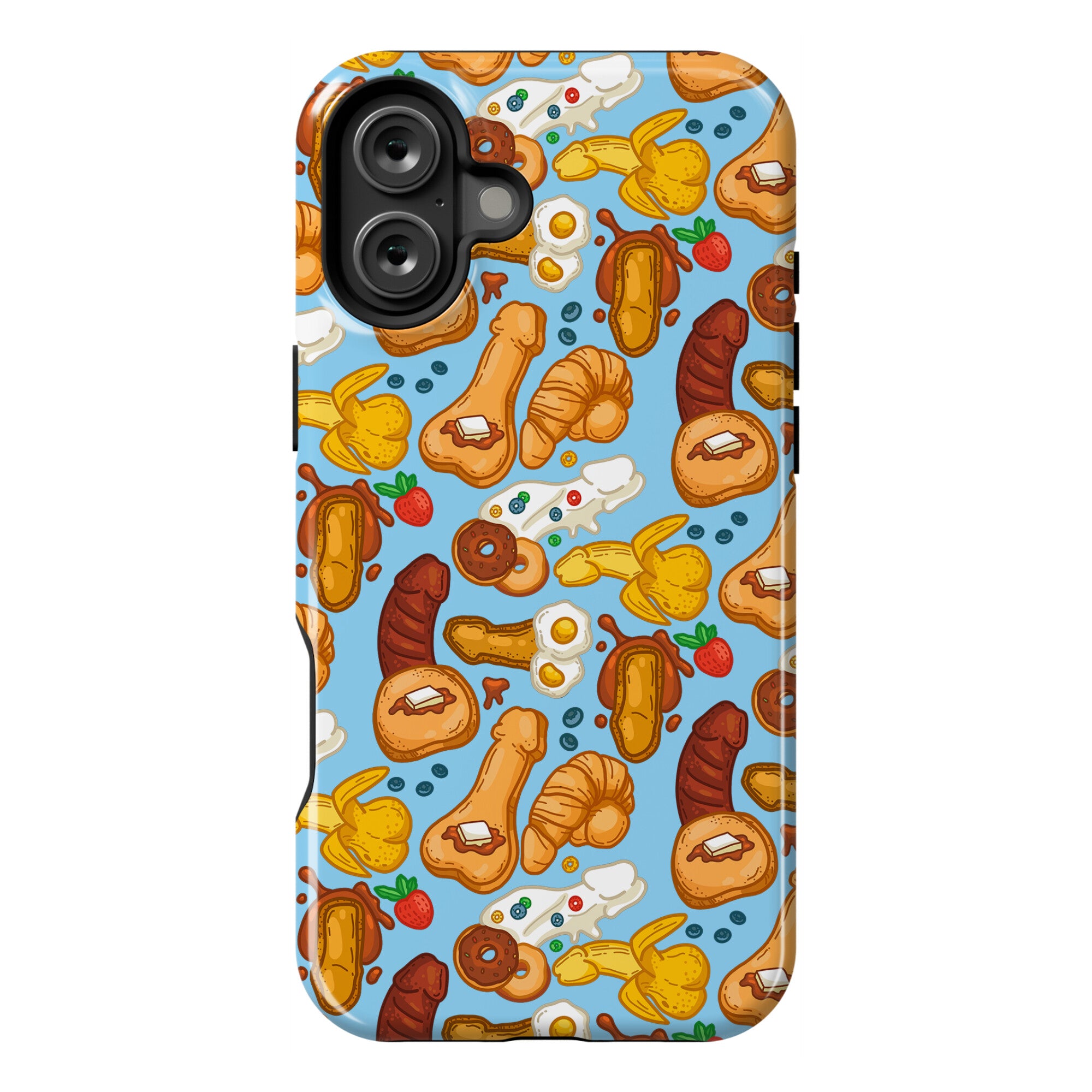 Phallic Breakfast Pattern Phone Case