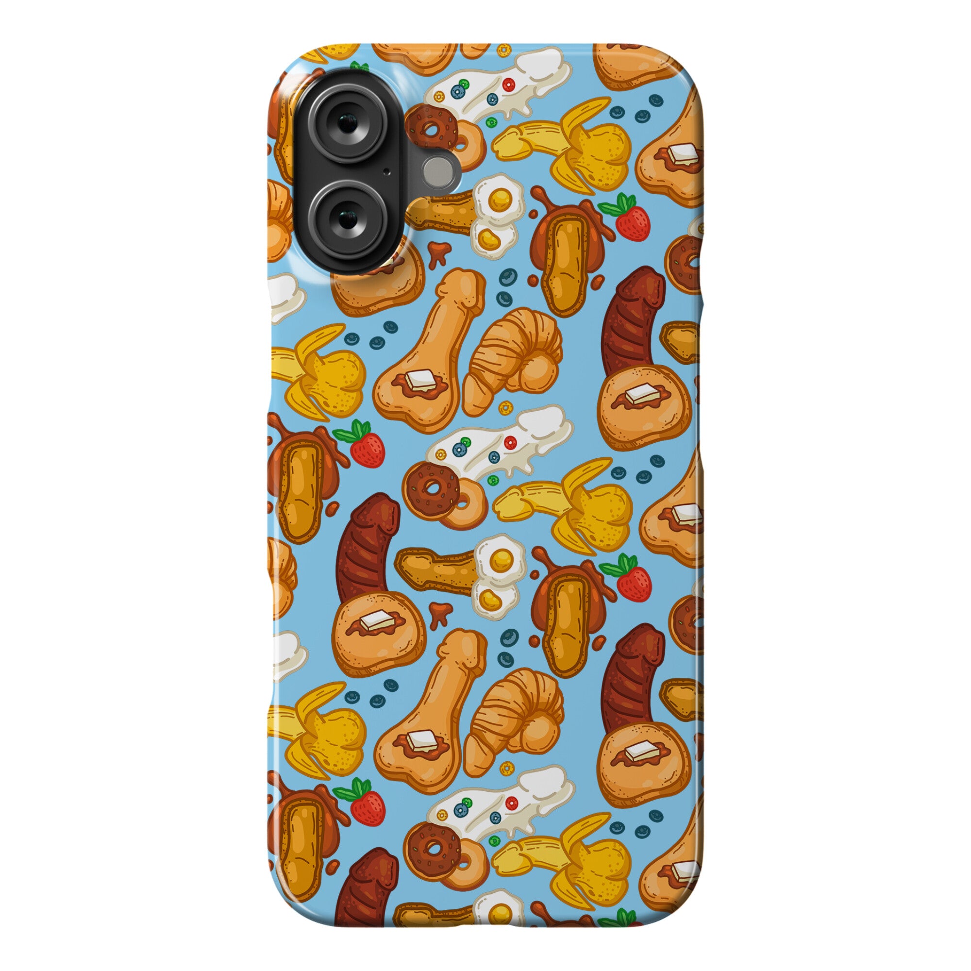 Phallic Breakfast Pattern Phone Case