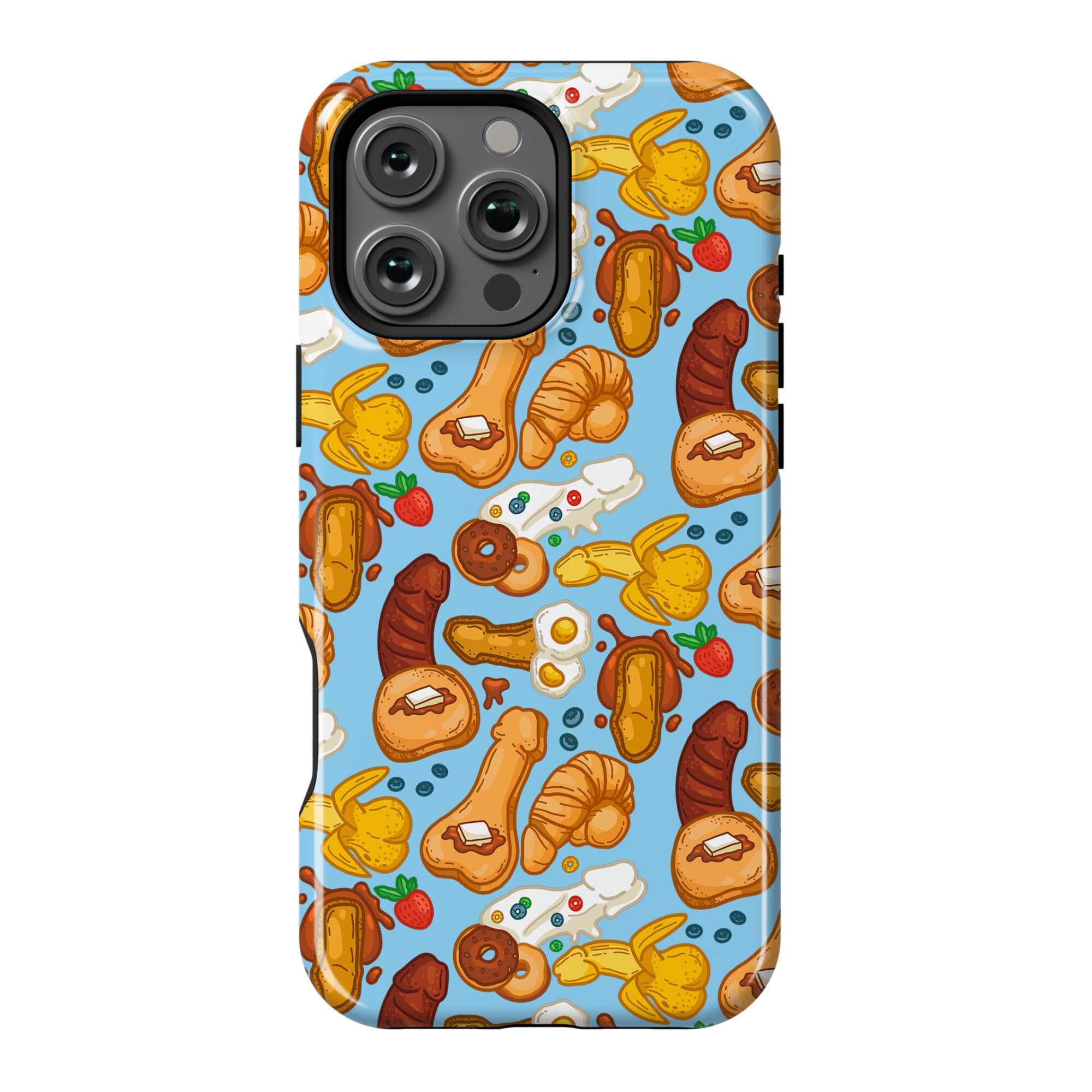 Phallic Breakfast Pattern Phone Case