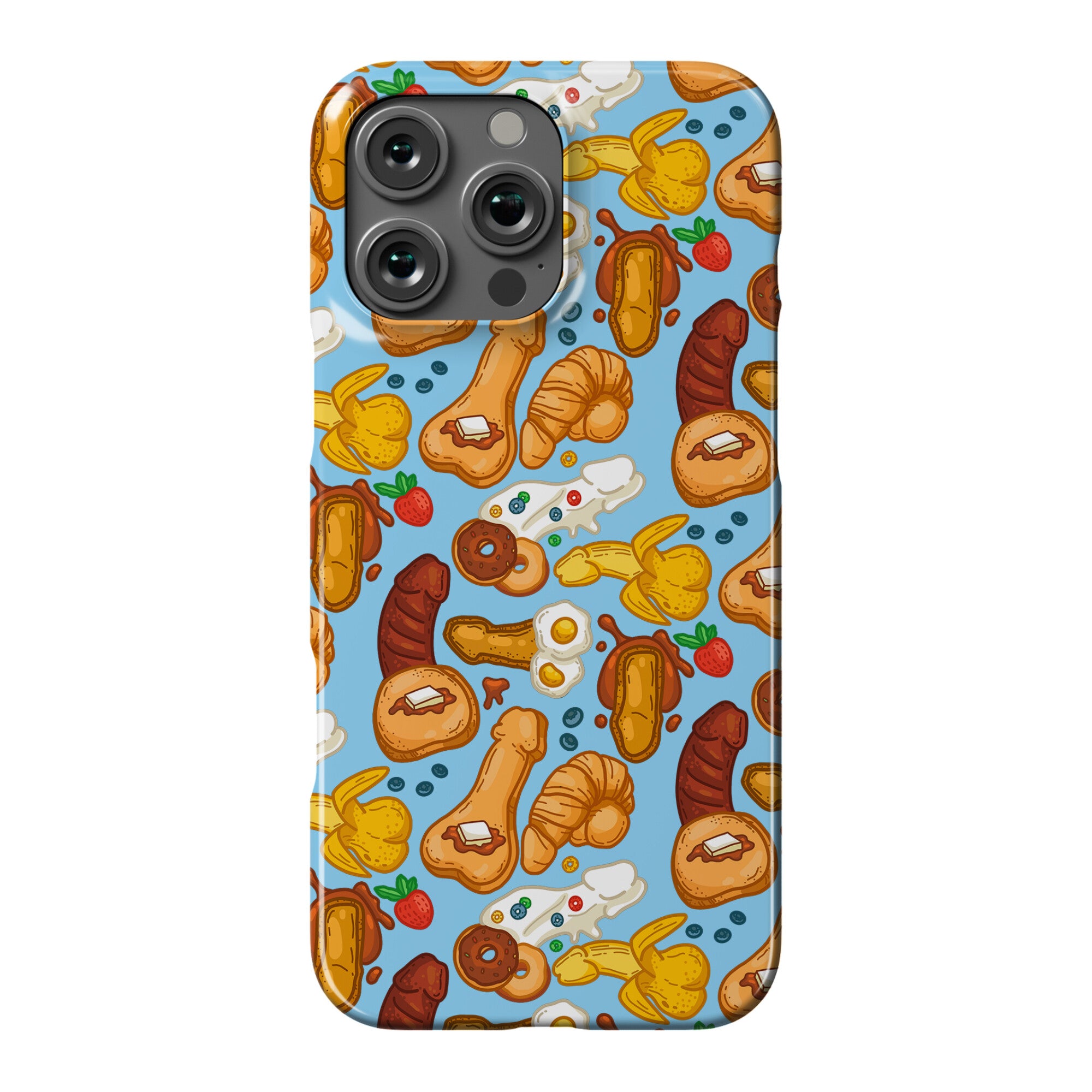 Phallic Breakfast Pattern Phone Case