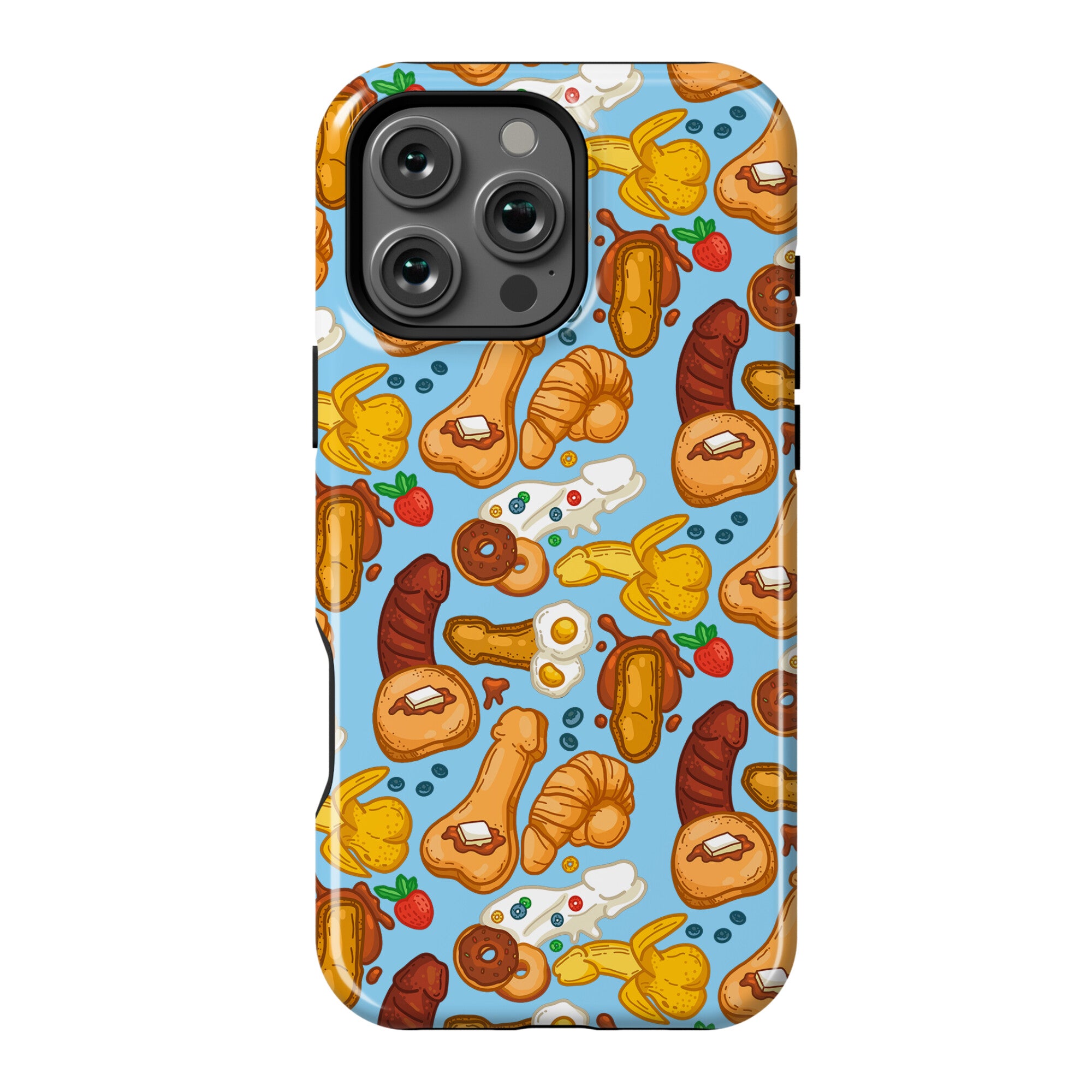 Phallic Breakfast Pattern Phone Case