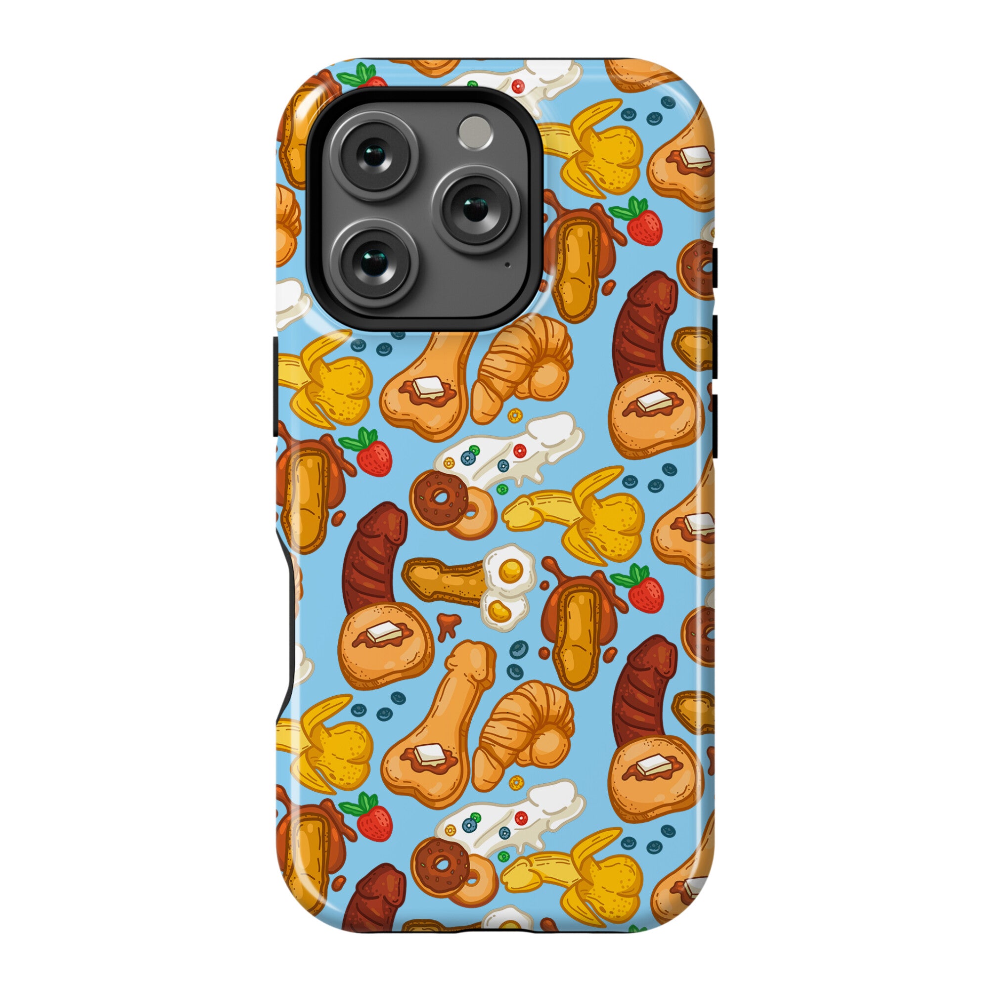 Phallic Breakfast Pattern Phone Case