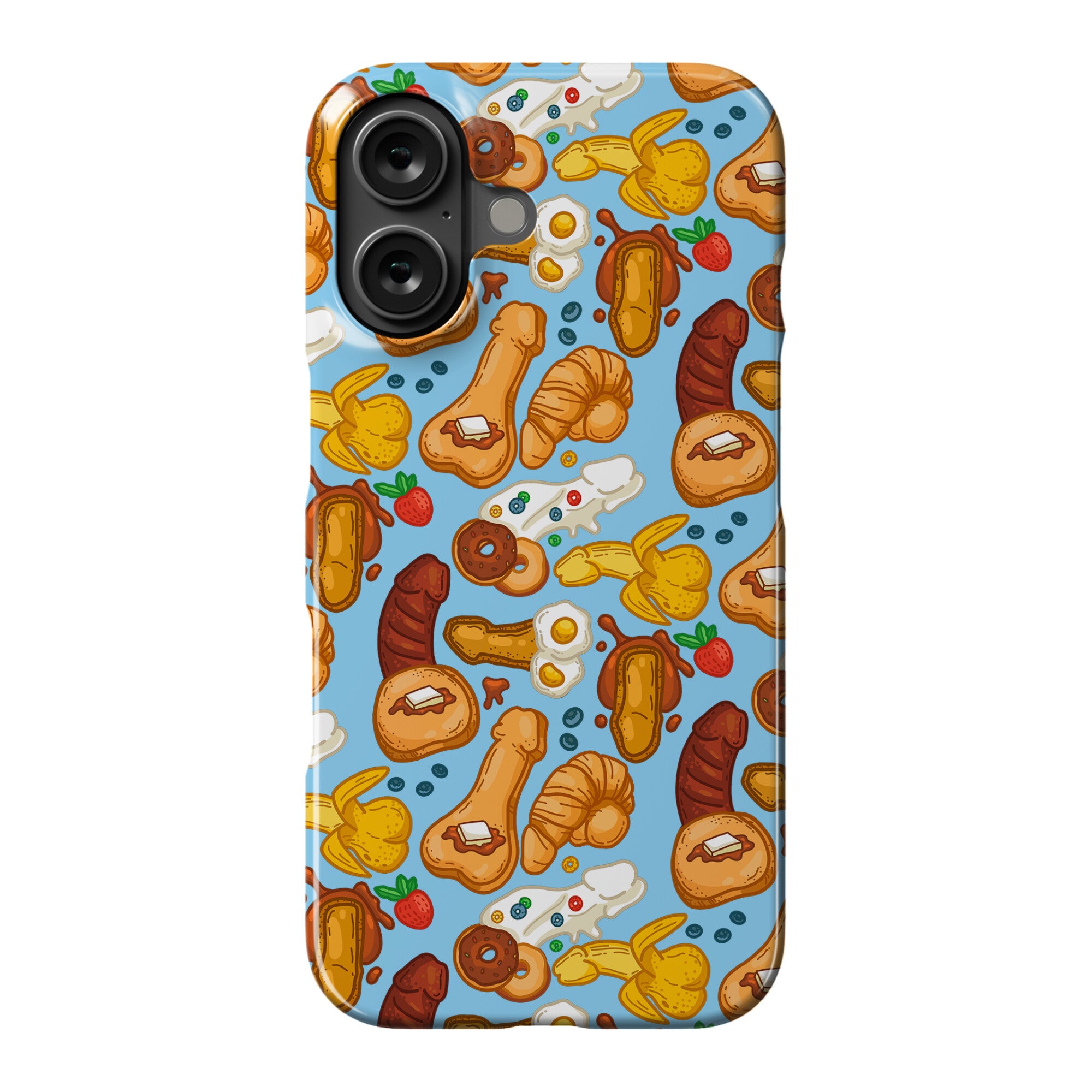 Phallic Breakfast Pattern Phone Case