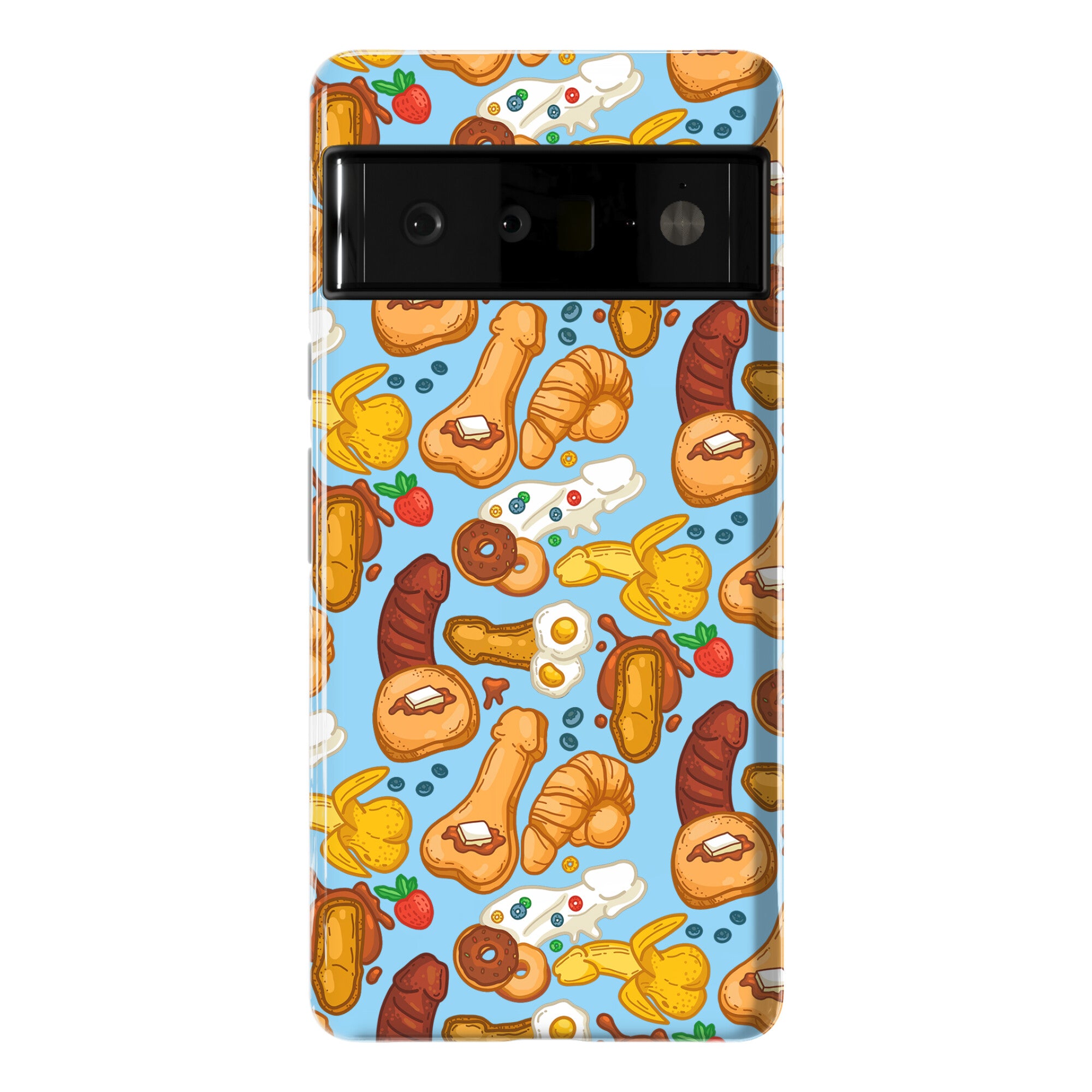Phallic Breakfast Pattern Phone Case