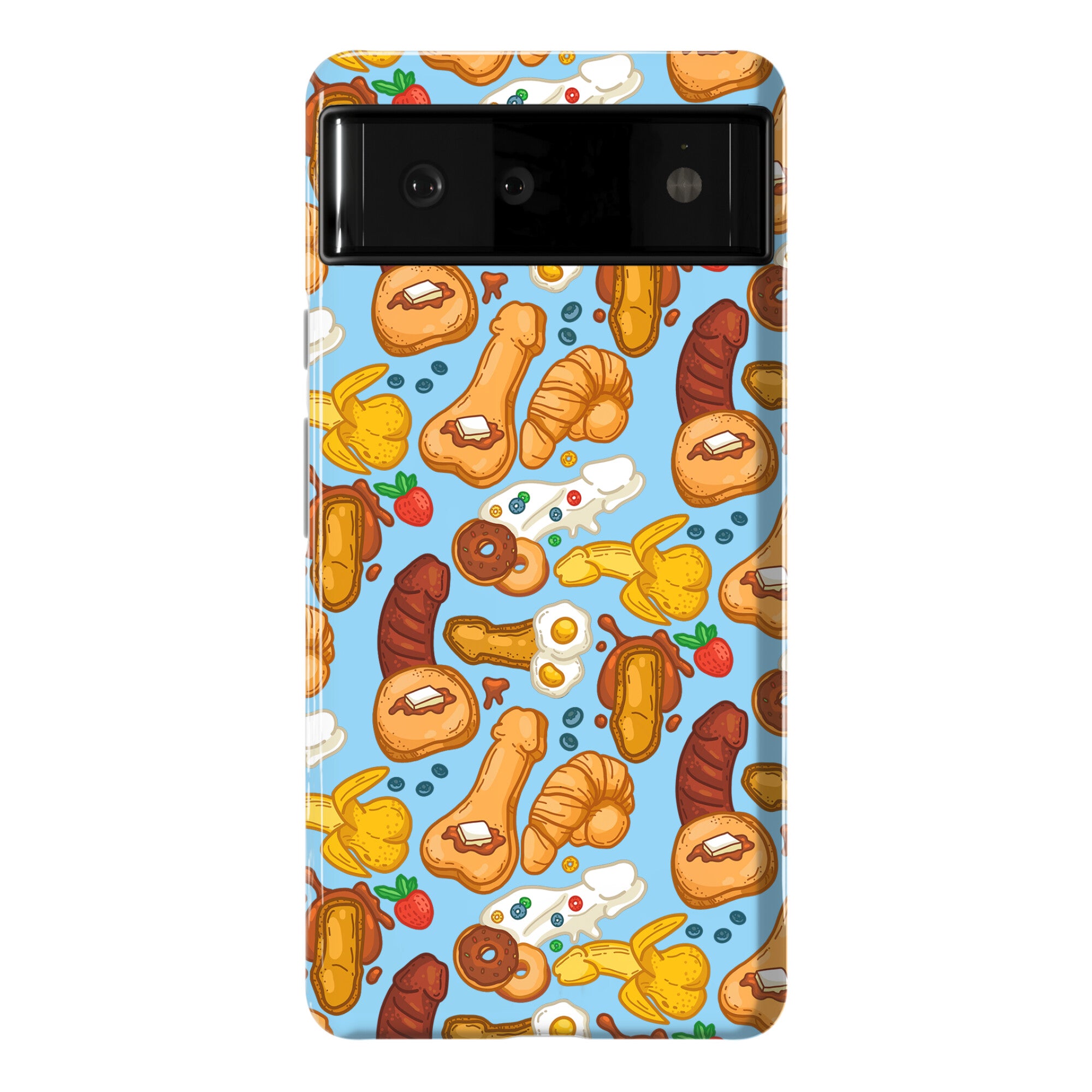 Phallic Breakfast Pattern Phone Case