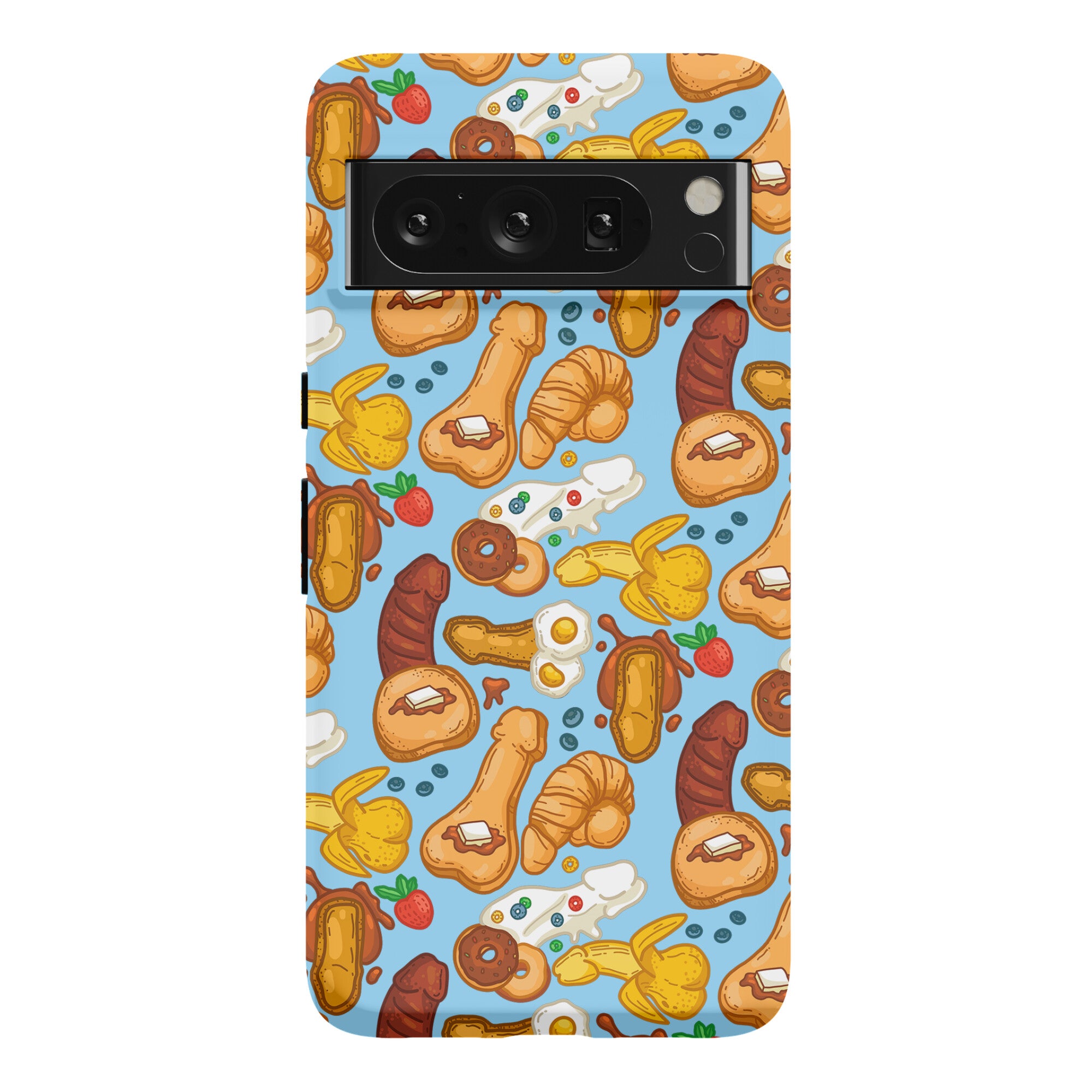 Phallic Breakfast Pattern Phone Case