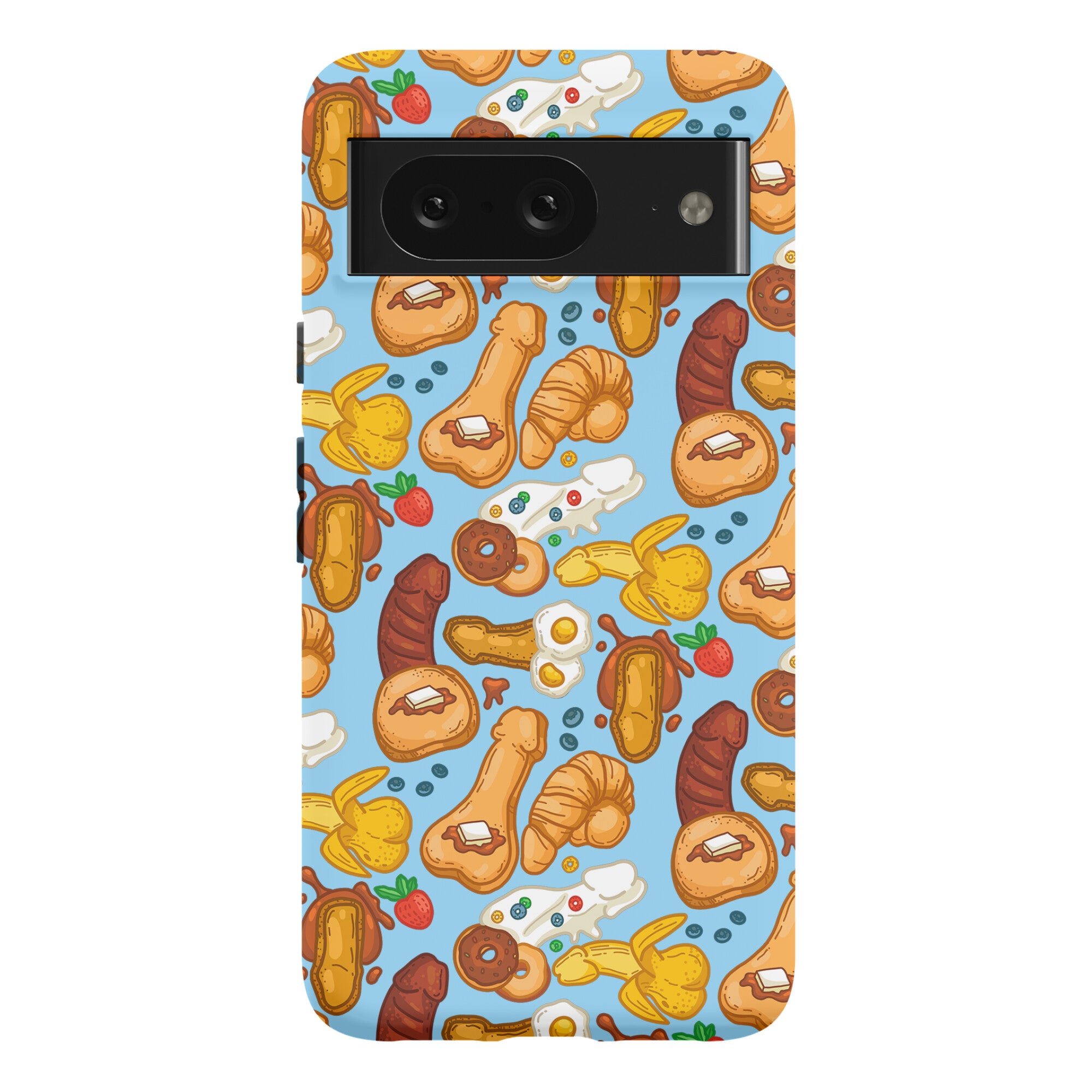 Phallic Breakfast Pattern Phone Case