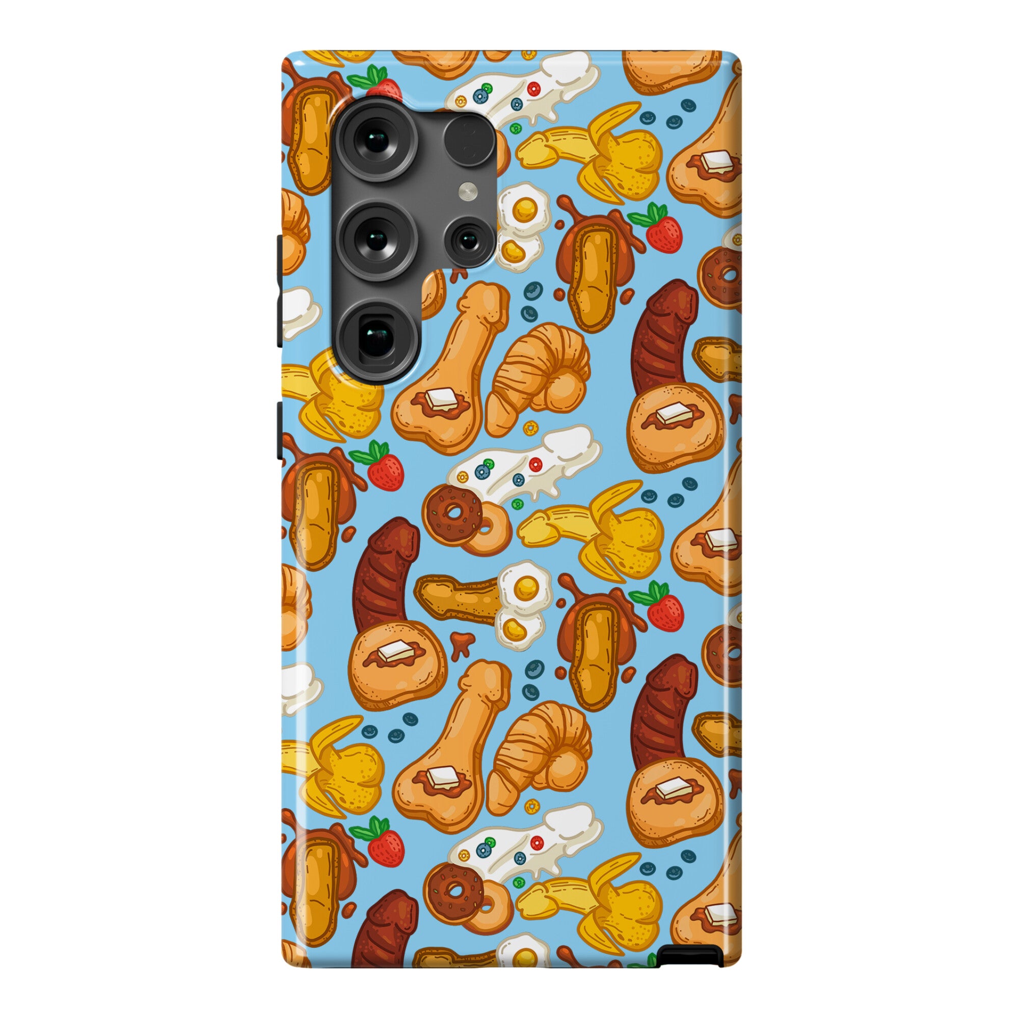 Phallic Breakfast Pattern Phone Case