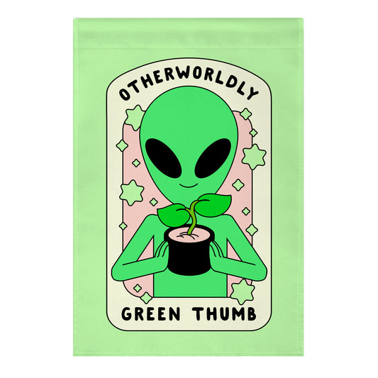 Otherworldly Green Thumb Garden Flag