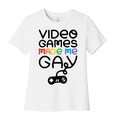 Video Games Made Me Gay Women's Cotton Tee