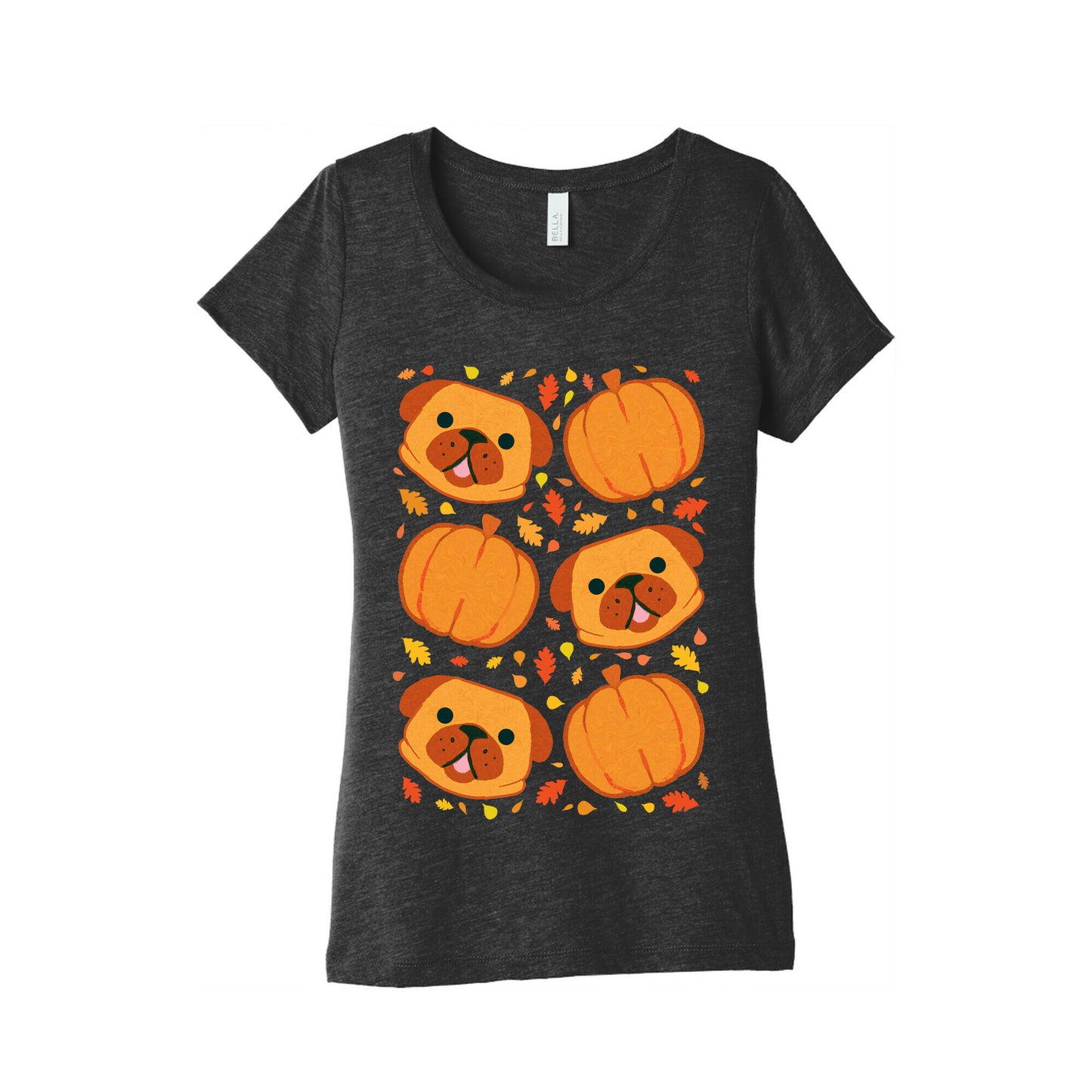 Pug Pumpkin Pattern Women's Triblend Tee