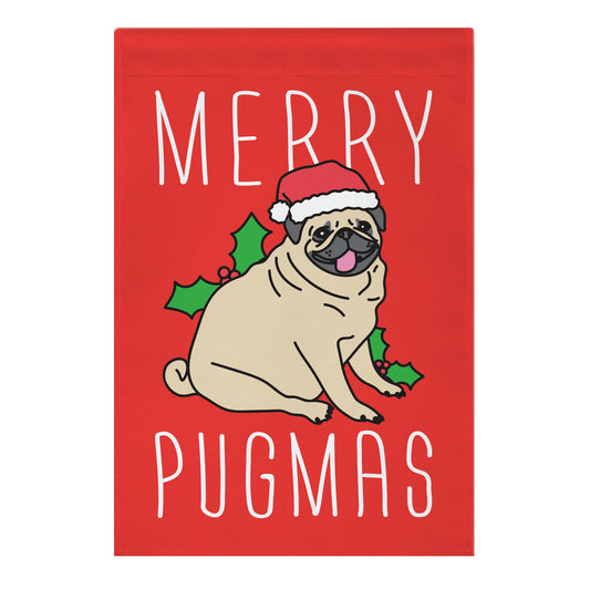 Merry Pugmas Garden Flag