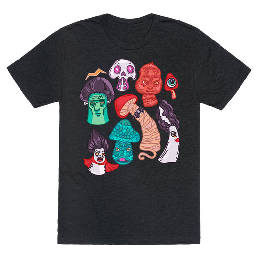 Mushroom Monsters Pattern Unisex Triblend Tee