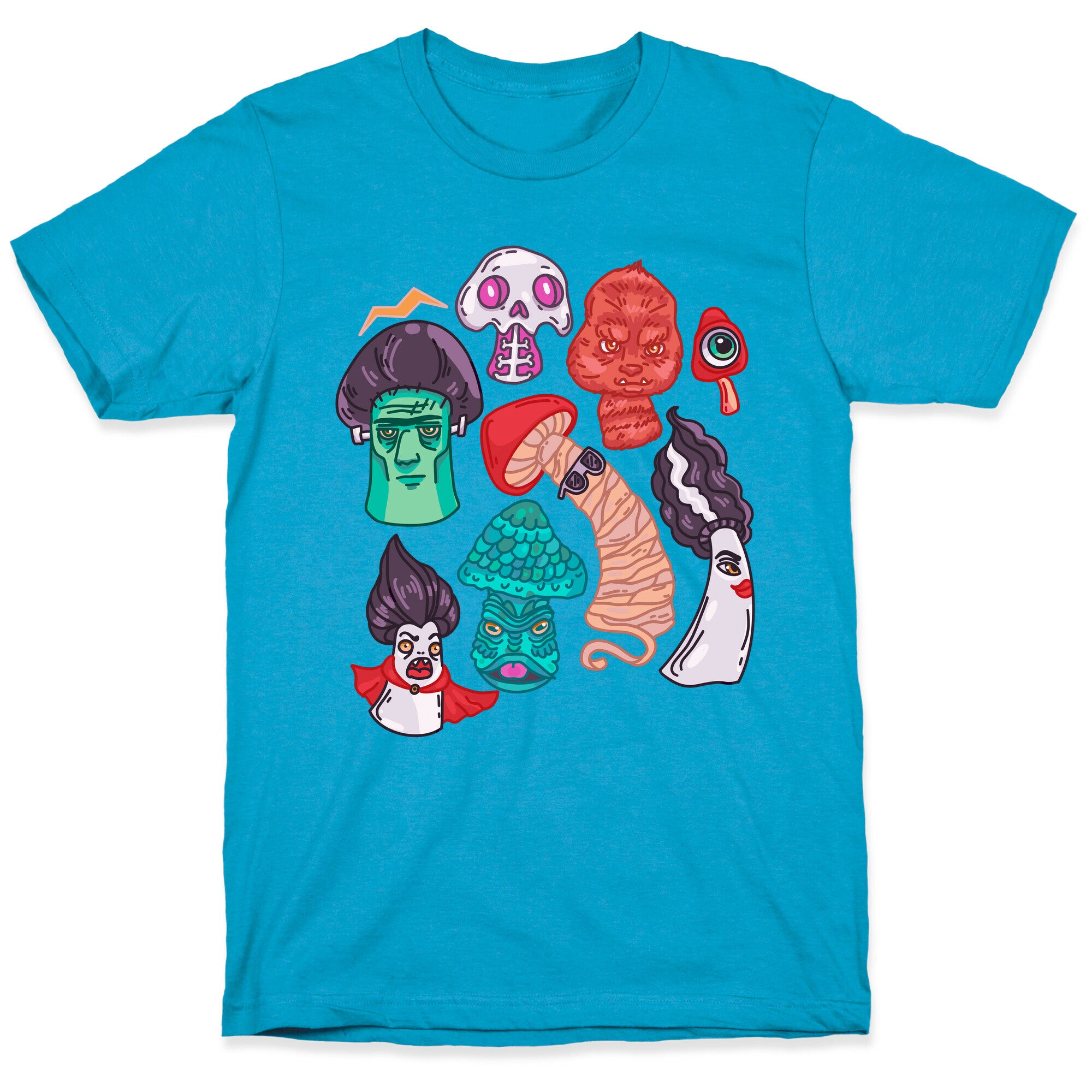 Mushroom Monsters Pattern Unisex Triblend Tee