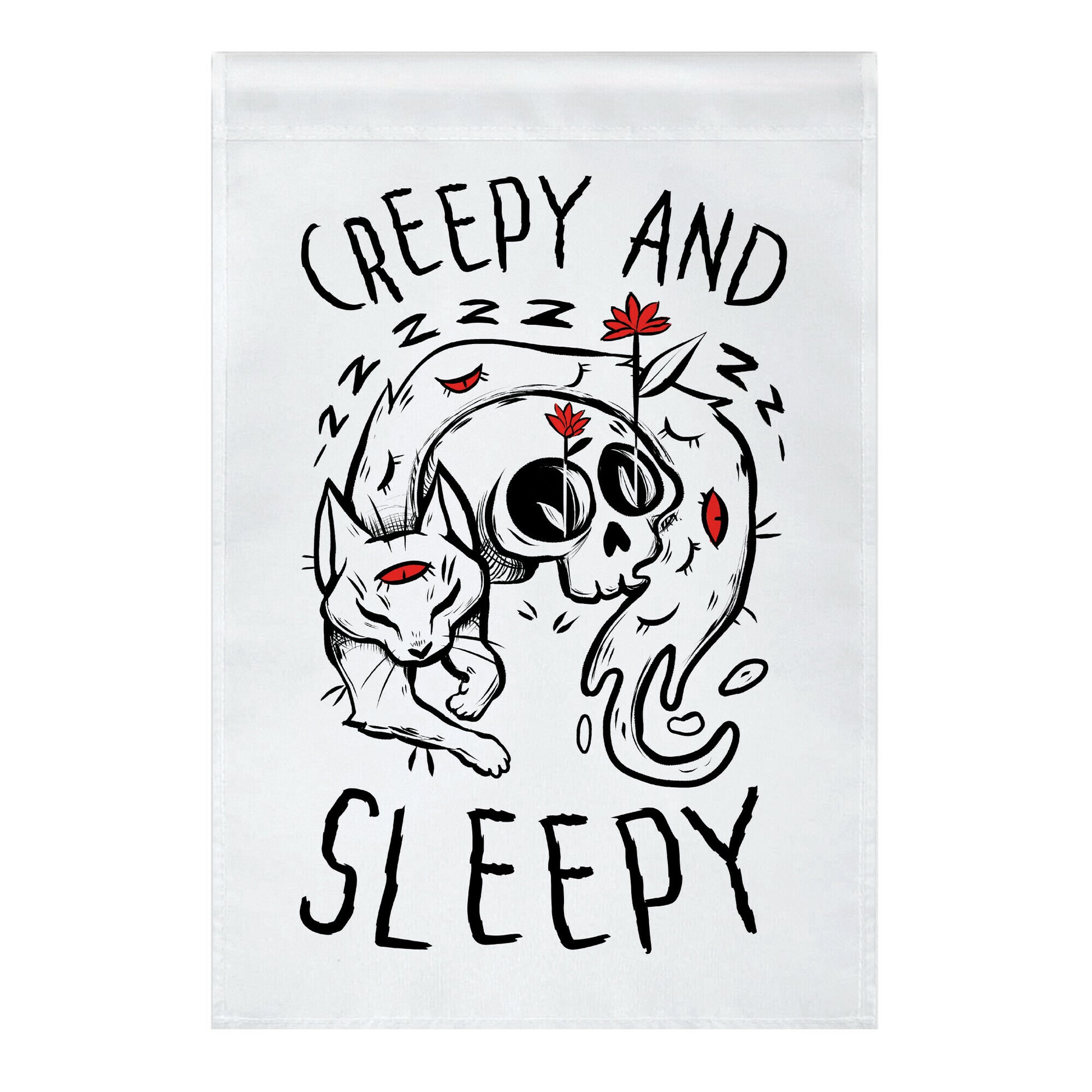Creepy And Sleepy Garden Flag